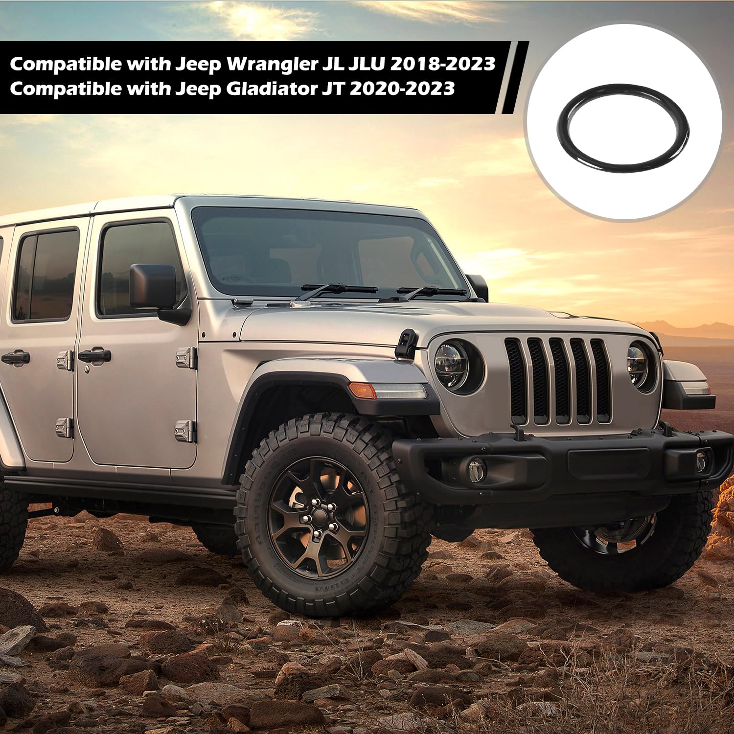 RT-TCZ Black Dash Air Vent Cover Trim Stickers for Jeep Wrangler JL JLU & Gladiator JT (2018-2023) - 4pcs Interior Accessories - Upgrade Your Ride's Style & Protection