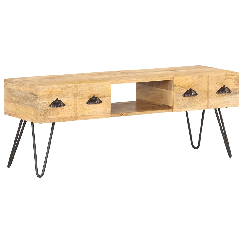 Mid-Century Modern TV Stand with 2 Storage Cabinets - 47.2