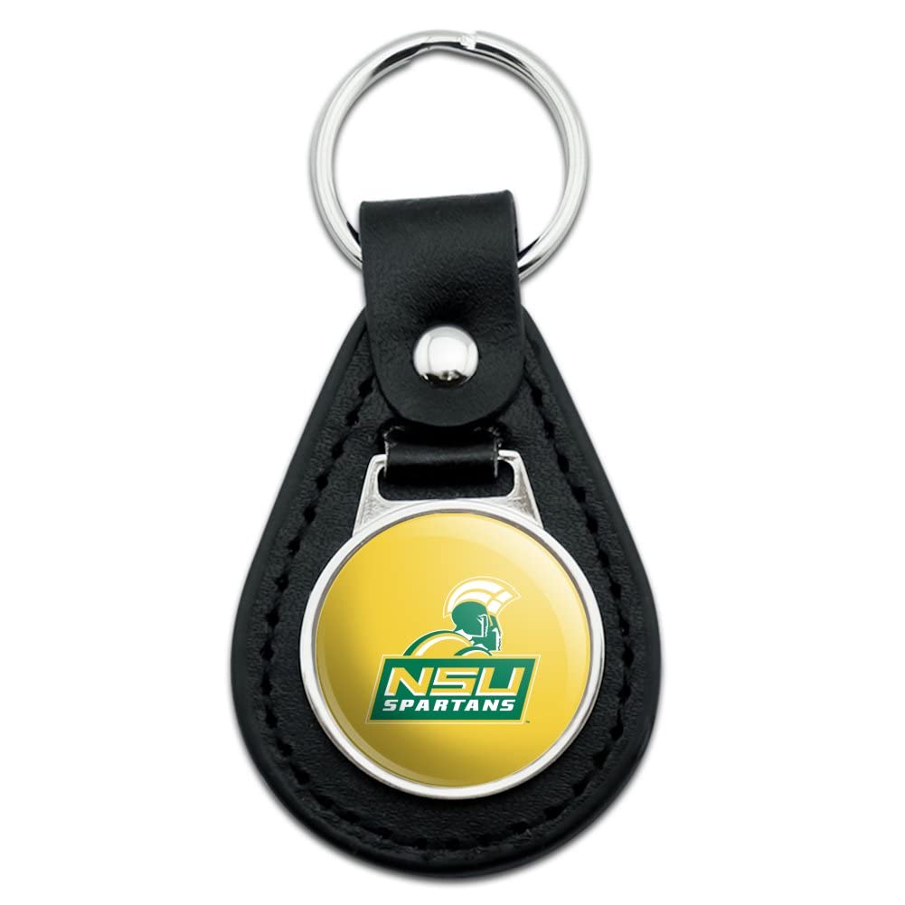 Norfolk State University Secondary Logo Keychain - Black Leather Keyring for College Students, Alumni & Fans - Perfect for Keys, Backpacks & Gifts