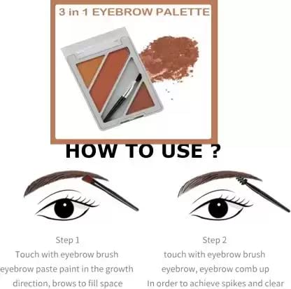 Best 3-in-1 Eyebrow Palette for Perfect Brows - Waterproof Eyebrow Powder, Pencil & Highlighter Kit for Natural Looking Eyebrow Makeup - Ideal for Daily Use, Professional Makeup Artists & Beauty Enthusiasts