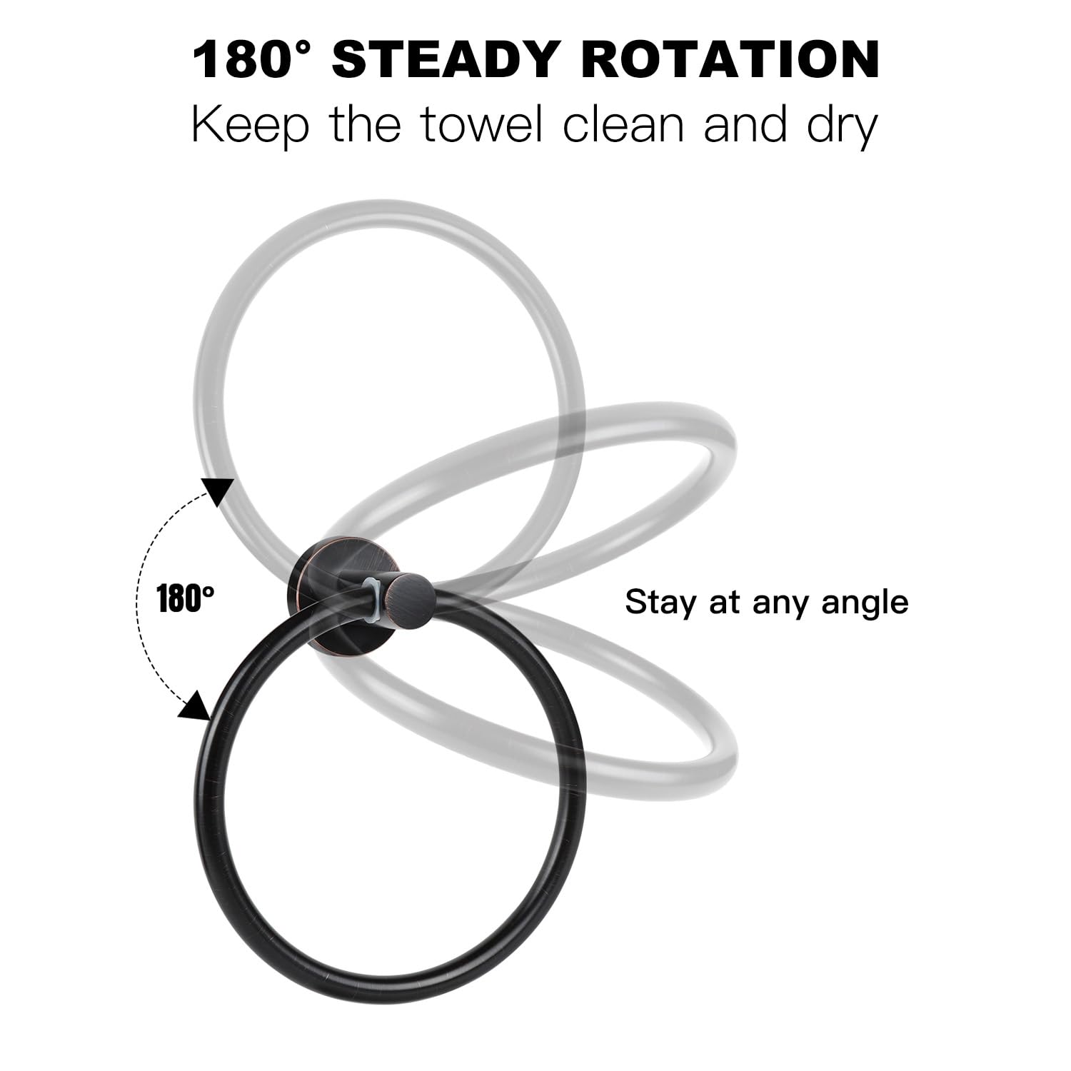 Oil Rubbed Bronze Towel Ring - SUS304 Stainless Steel Bathroom Towel Holder - Wall Mounted Hand Towel Rack for Bathroom - Durable Bath Hardware Accessories - Perfect for Spa, Guest Bath, and Luxury Home Decor