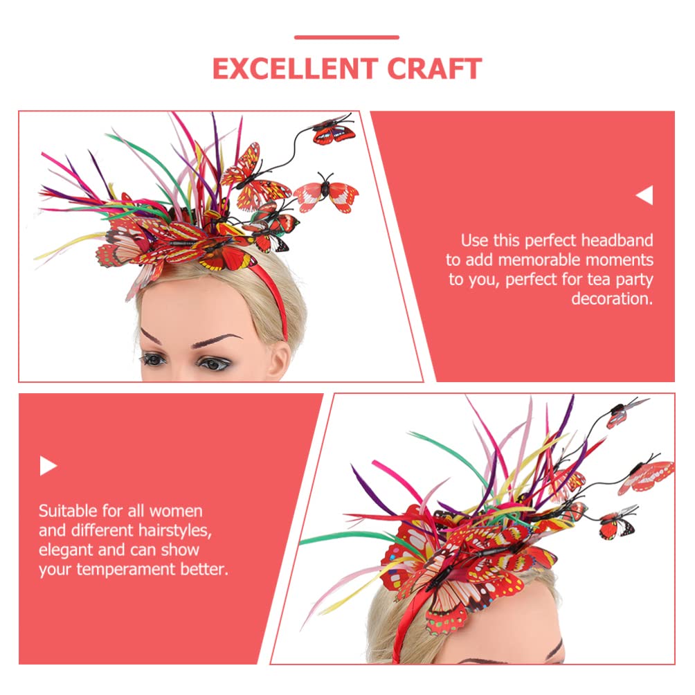 Uonlytech Purple Butterfly Headband for Women - Elegant Hair Accessories, Costume Headpiece, Fascinator Hat for Tea Party, Derby, Fairy Fashion & Special Occasions