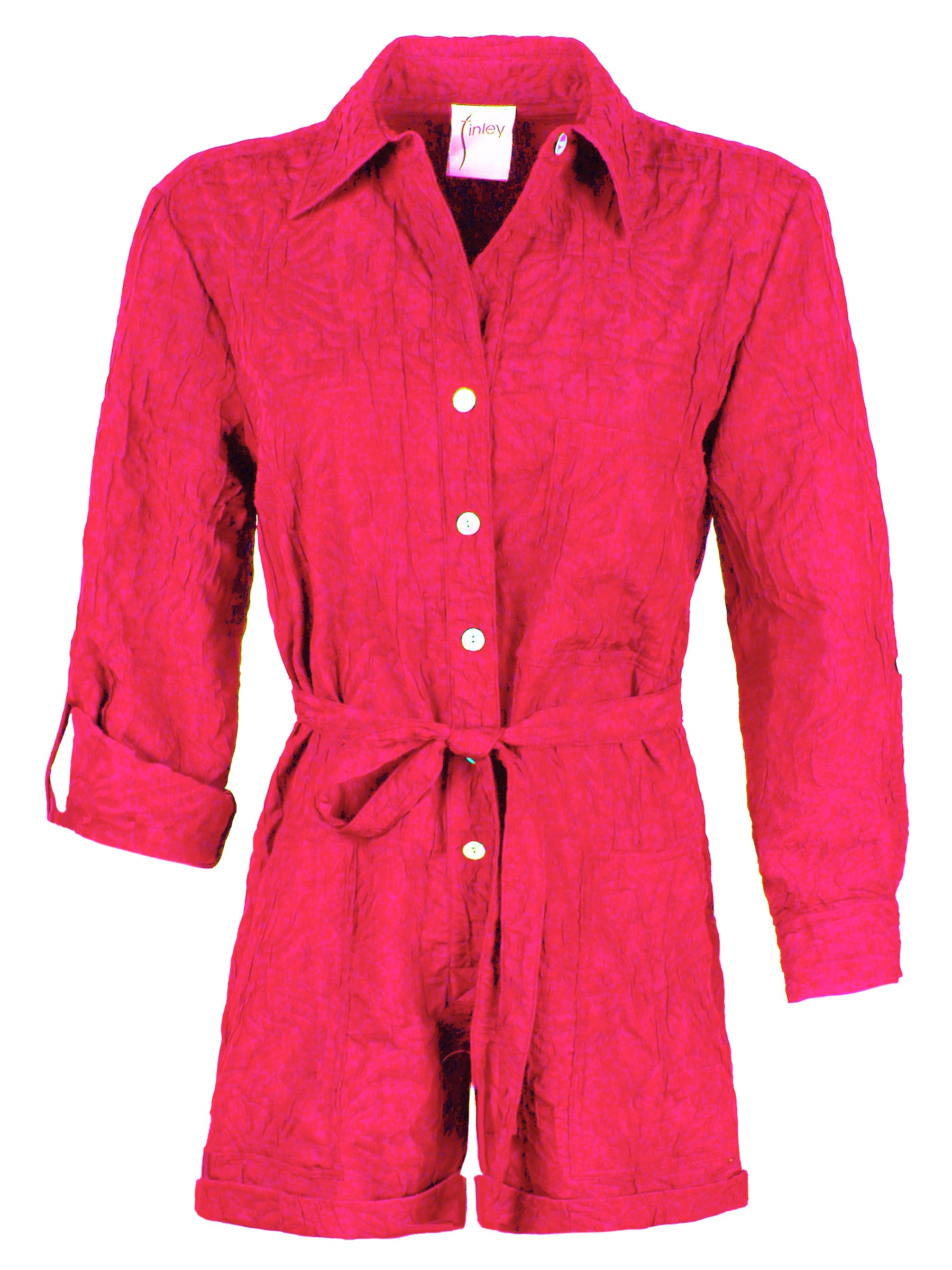 Romper for Women - Raspberry Crushed Textured Jacquard Jumpsuit, Elegant and Comfortable One-Piece Outfit for Casual Wear, Summer Parties, and Beach Vacations