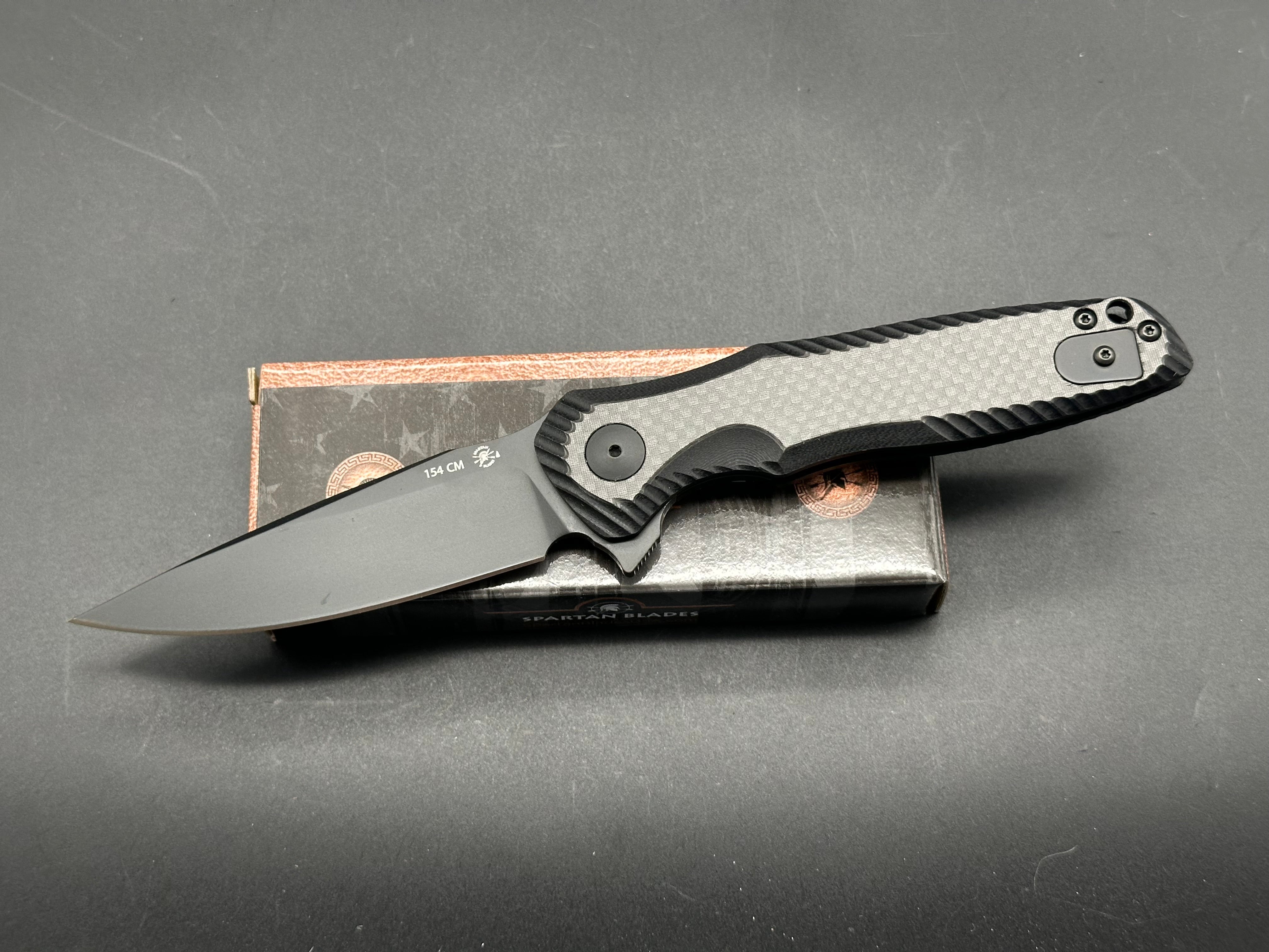Spartan Blades Poros Liner Lock Folding Knife - Black Tactical EDC Pocket Knife for Outdoor Camping, Hiking & Survival