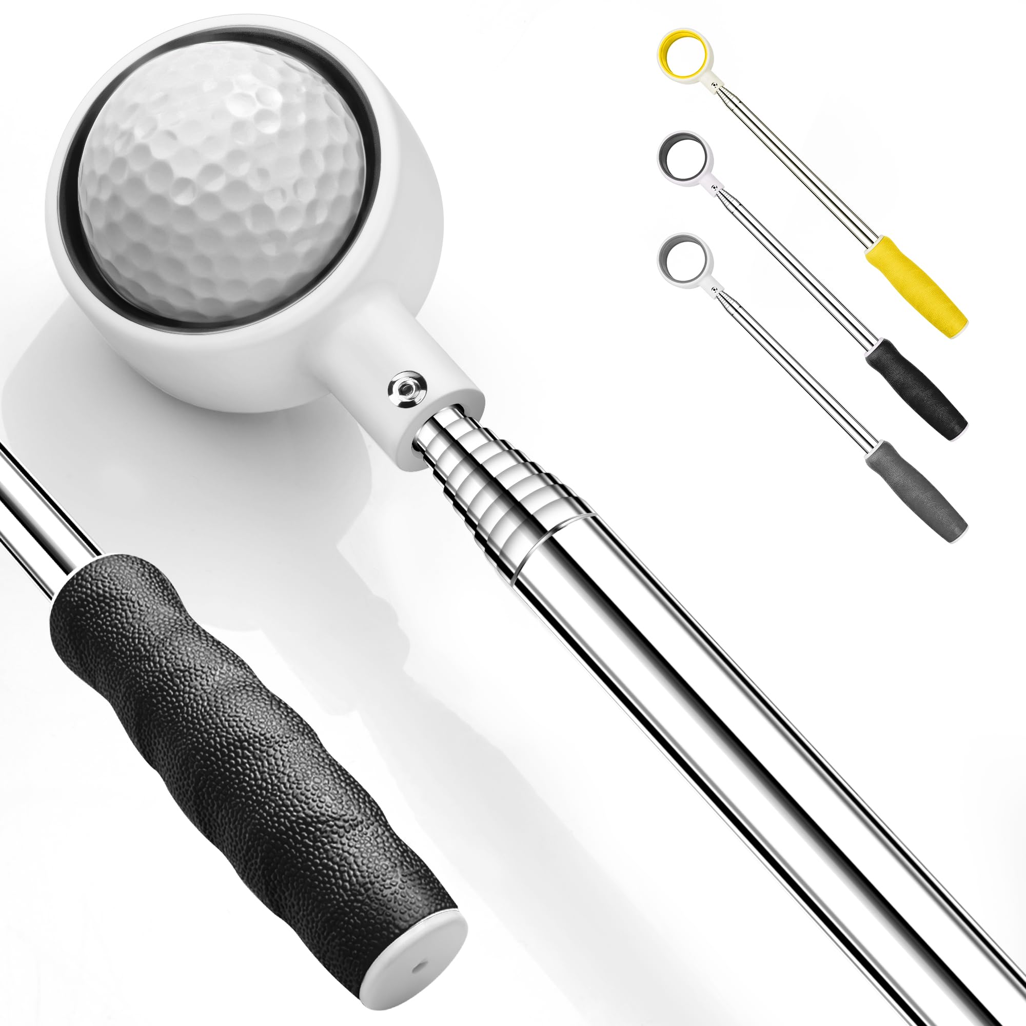 **Prowithlin Telescopic Golf Ball Retriever with Rubber Loop – Durable Non-Rust Water Golf Ball Picker – Perfect Golf Accessories & Gift for Men – Ideal for Lakes, Ponds & Rough Terrain**