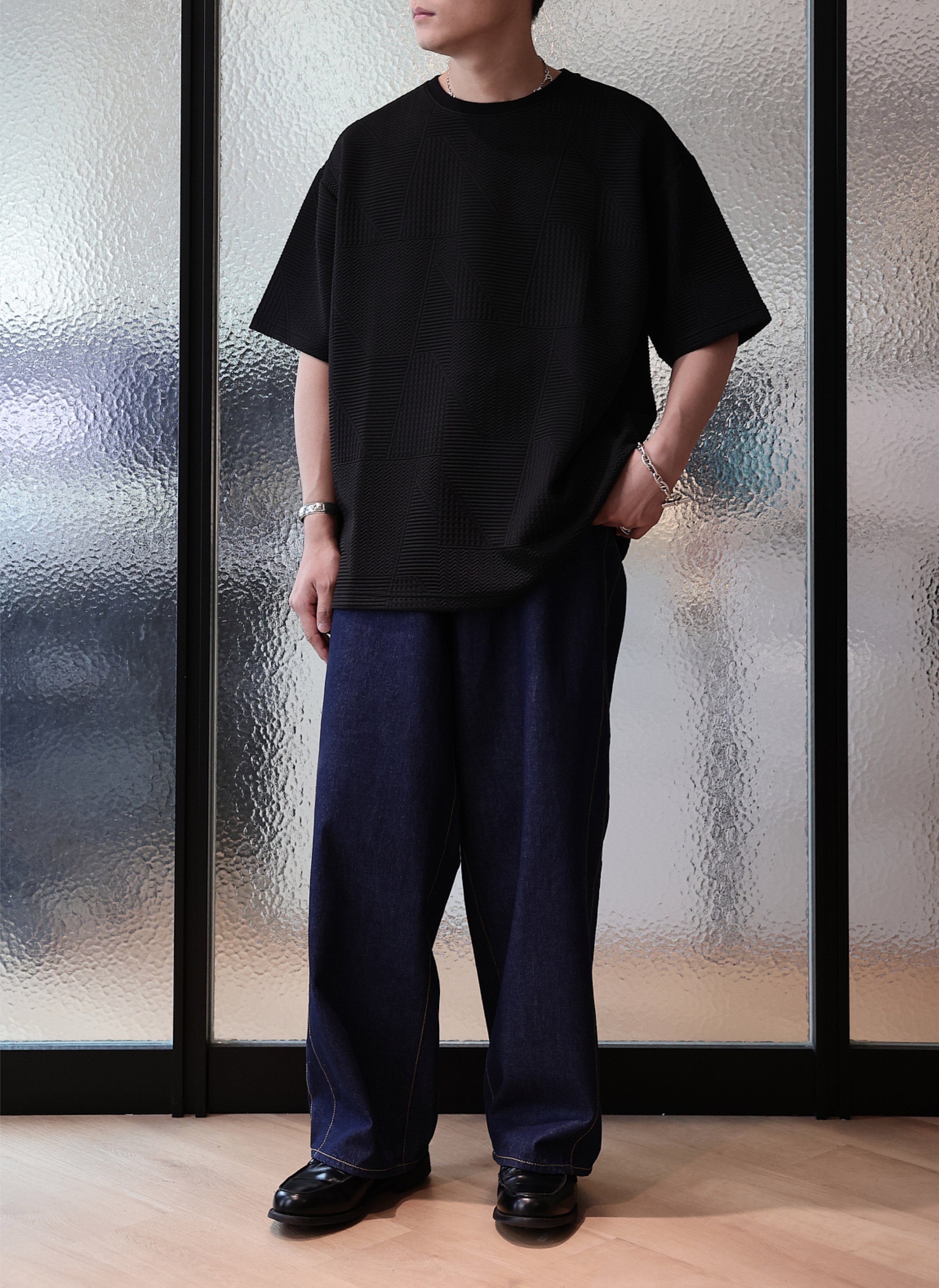 Stylish Polyester Spandex Jacquard Oversized T-Shirt for Women - Comfortable & Trendy Casual Wear for Everyday Outfits