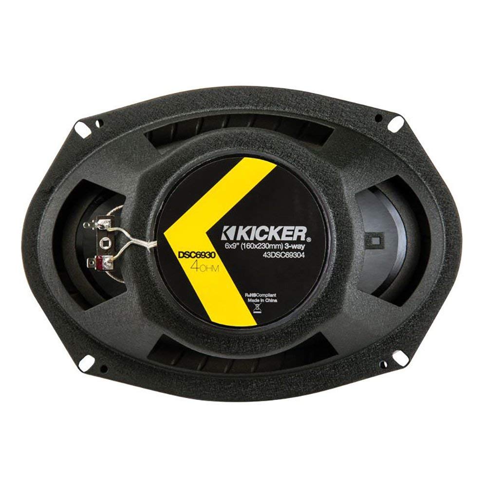 KICKER 43DSC69304 D Series 6x9 Inch 360 Watt 3-Way Dual Car Speakers & 43DSC6504 6.5 Inch 240 Watt 2-Way 4 Ohm Coaxial Speakers - Premium Car Audio System for Trucks, SUVs, and Sedans