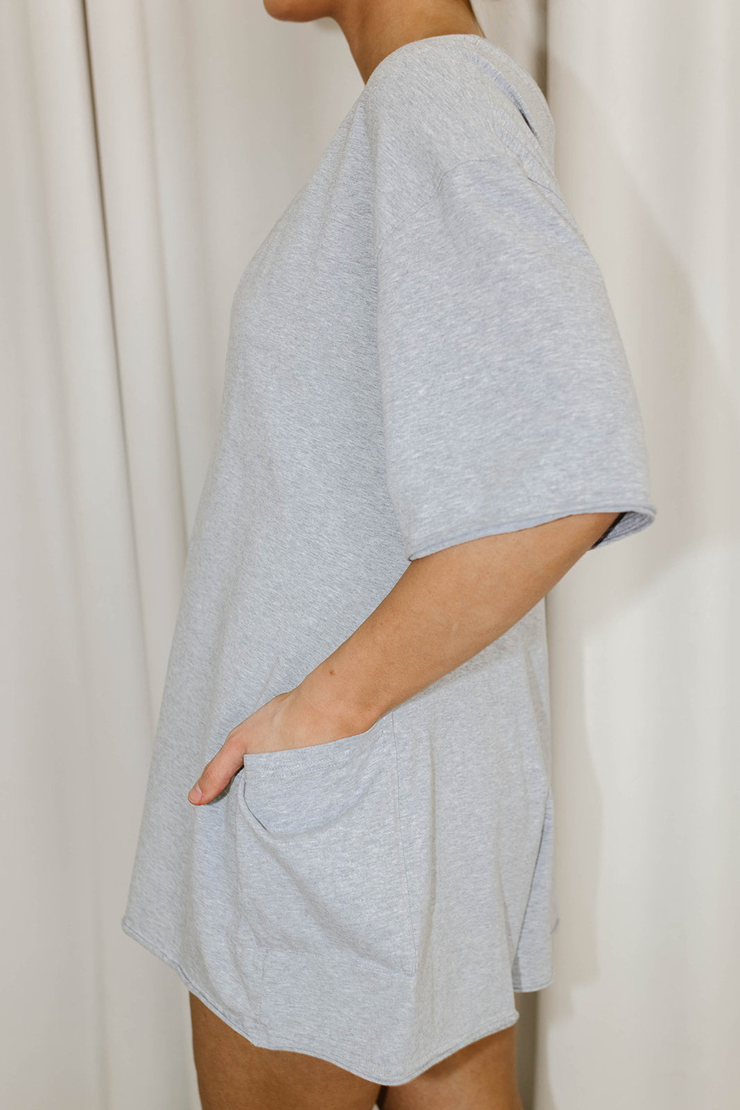 Nylah Oversized Romper for Women - Soft Grey Jumpsuit with Pockets | Casual Loungewear, Summer Outfits & Vacation Wear
