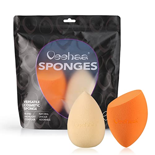 2PCS Latex-Free Makeup Sponge Set - Egg Shaped Beauty Blender for Foundation & Concealer Application - Perfect for Face, Eyes & Contouring - Ideal for Professional Makeup & Everyday Use
