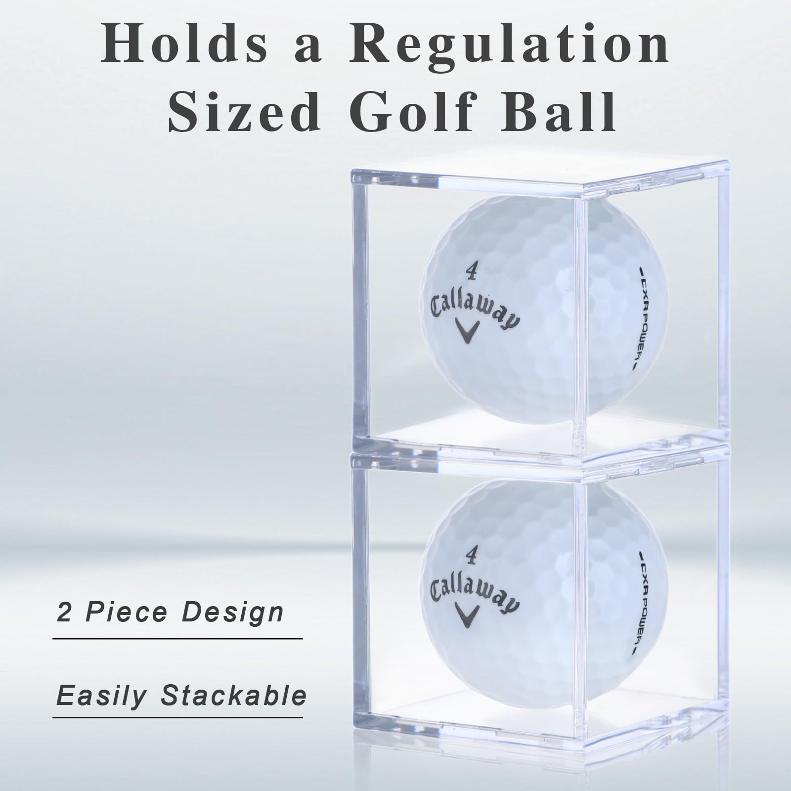 20-Pack Clear Acrylic Golf Ball Display Case with UV Protection - Square Golf Ball Holder Cube for Collectibles & Storage - Perfect for Showcasing Your Golf Ball Collection at Home or Clubhouse