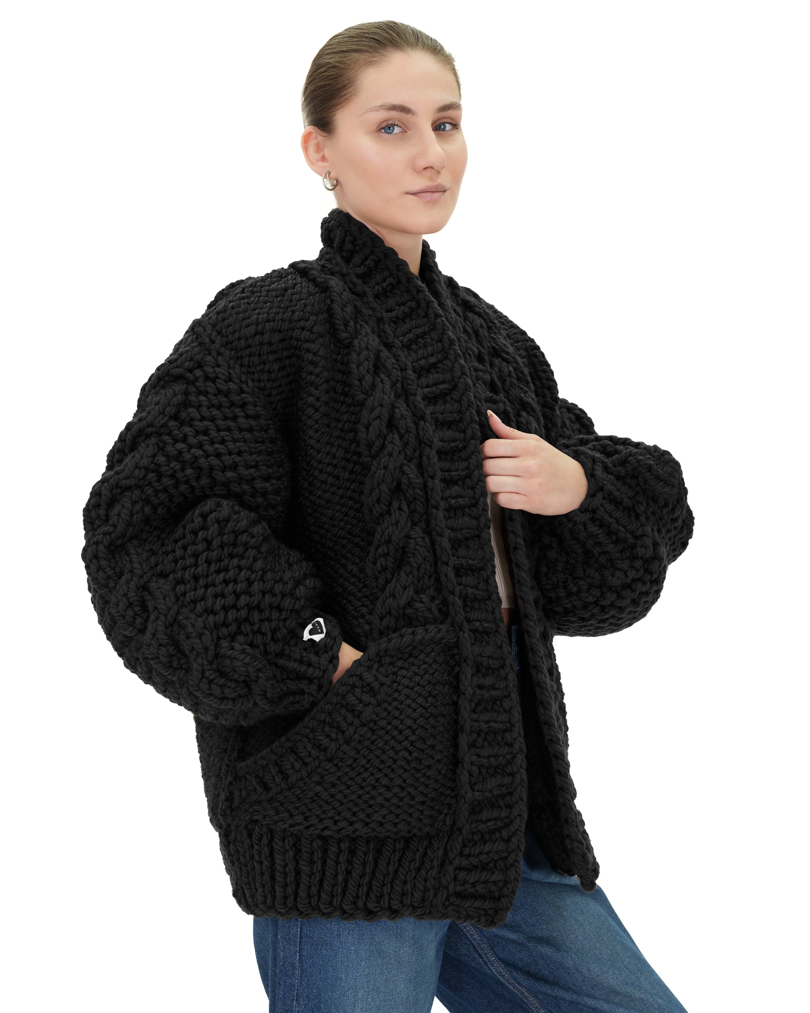 Stylish Braided Pocket Cardigan for Women - Soft Knit Open Front Sweater | Perfect for Fall, Winter & Layering Outfits