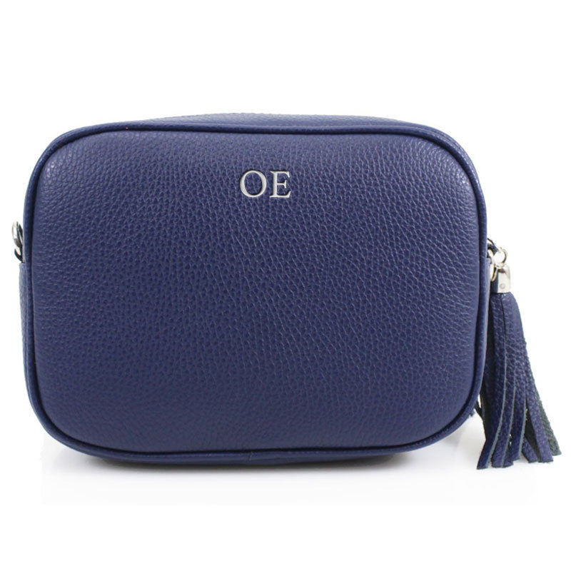 Carnaby Of London Embossed Silver Initial Crossbody Bag for Women - Stylish Monogram Leather Purse for Daily Use, Travel & Shopping