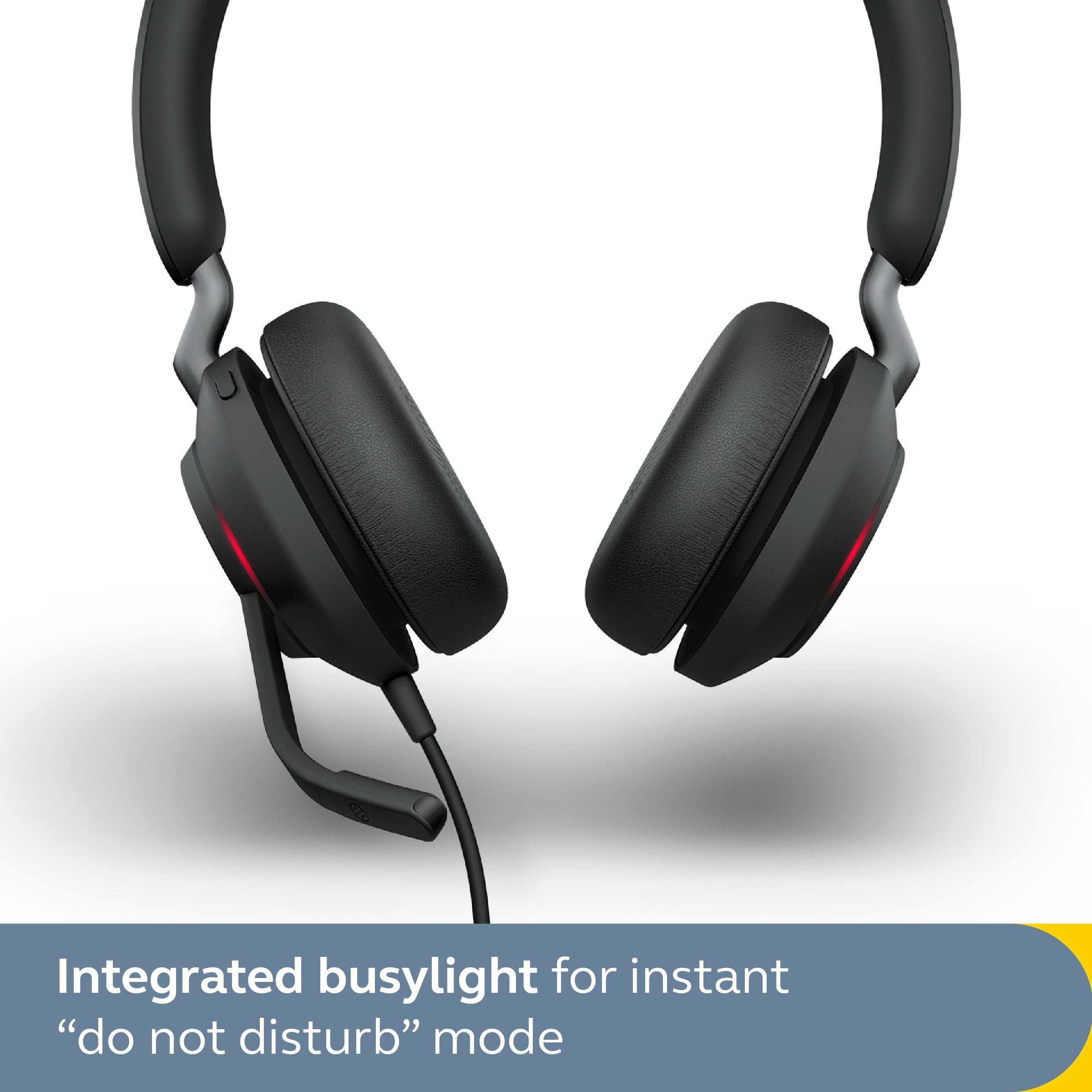 Jabra Evolve2 40 SE Wired Stereo Noise-Cancelling Headset with 3-Microphone Call Technology | USB-A Cable | MS Teams Certified | Compatible with All Platforms | Black | Perfect for Remote Work, Online Meetings & Office Use