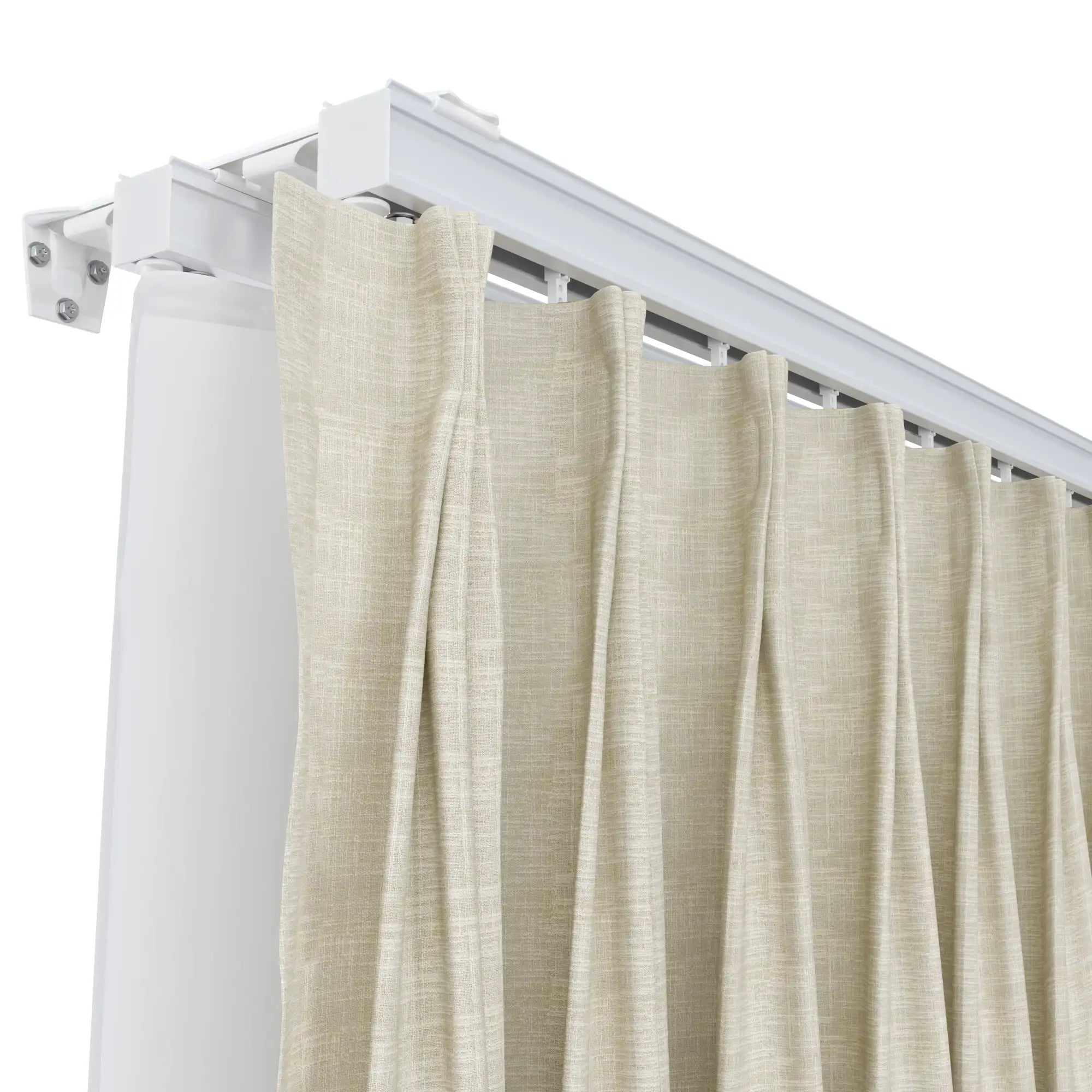 Adam Double Curtain Track - Heavy Duty Curtain Rod System for Windows, Black Metal Drapery Rail with Smooth Gliding - Perfect for Living Room, Bedroom & Home Decor
