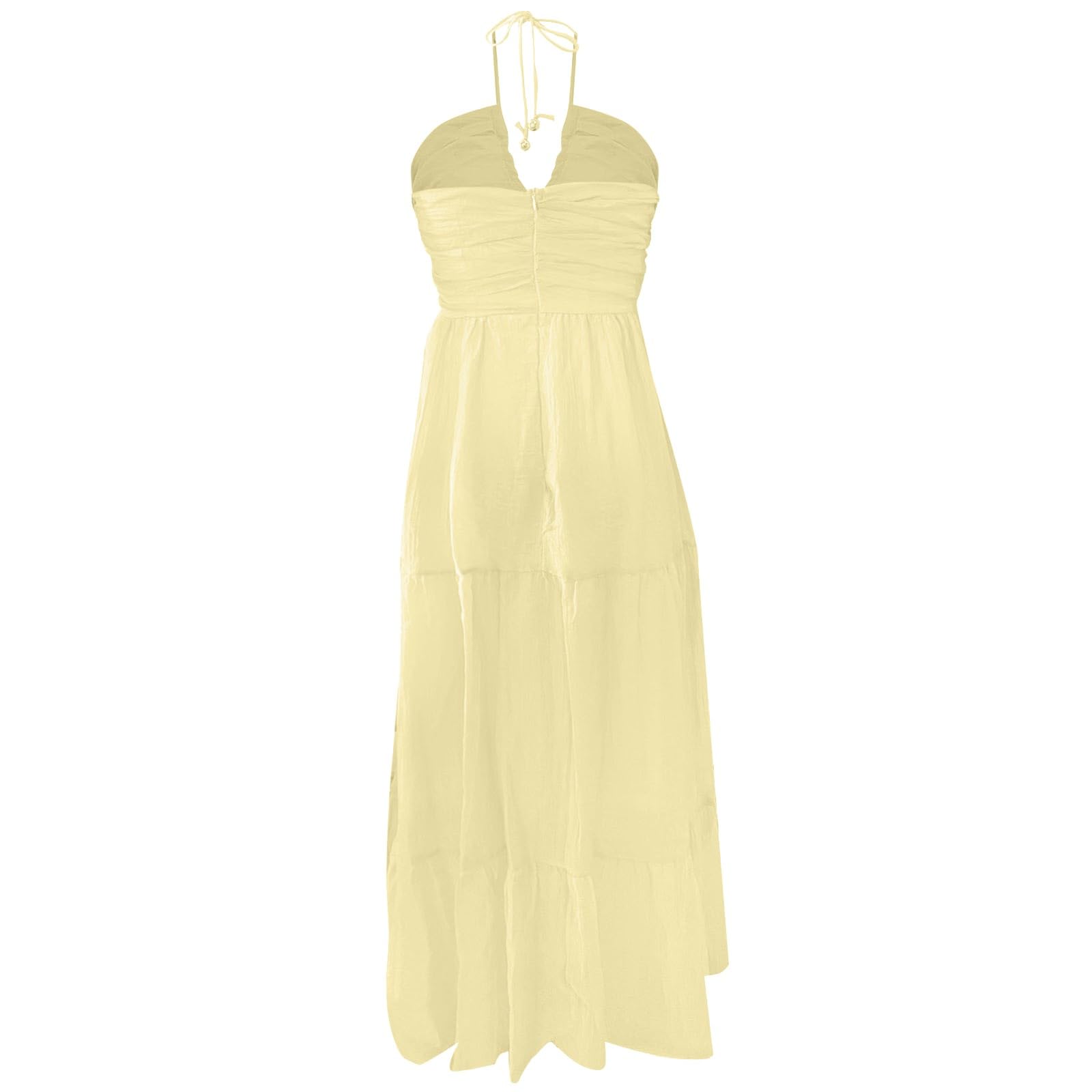 2024 Women's Summer Maxi Dress - Trendy V Neck Sleeveless Boho Sundress, Casual Wedding Guest Dress, Beach Vacation & Outdoor Party Outfit