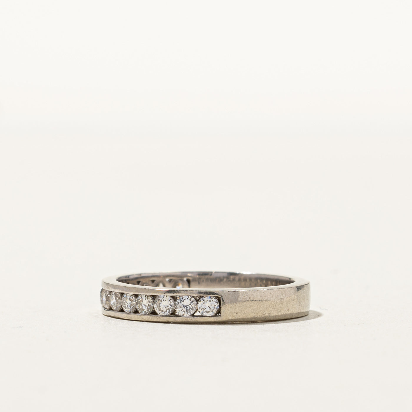 Channel Set Semi Eternity Diamond Wedding Band Ring | 0.49ctw Total Weight | Size 6.5 | Perfect for Anniversary Gifts, Engagement Rings & Bridal Jewelry
