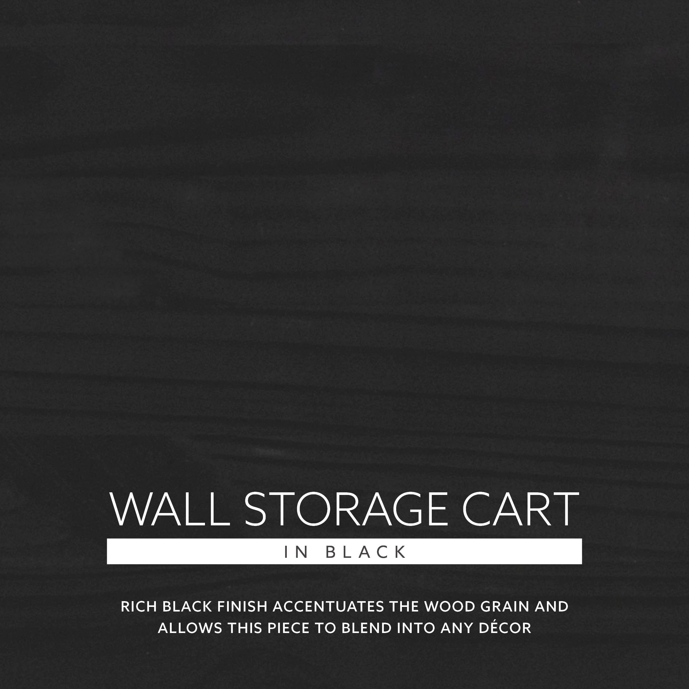 Linon Corinne Black 6-Drawer Wide Rolling Storage Cart - Perfect for Home, Office, and Craft Room Organization