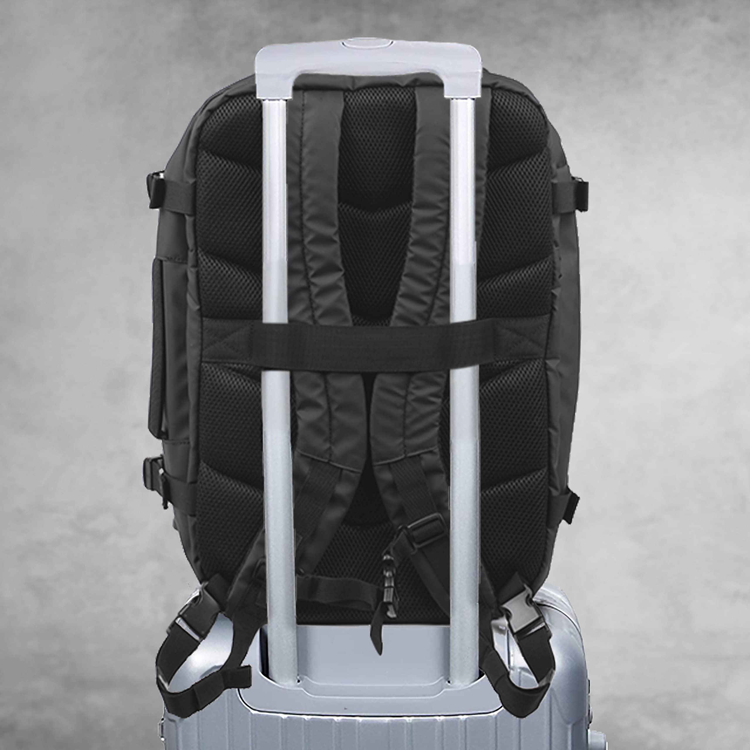 Duronic LB326 Cabin Approved Carry On Backpack - 14/15/17 Inch Laptop Compartment for MacBook | Water Resistant Travel Backpack with Luggage Strap | Perfect for Business Trips, Air Travel & Daily Commute