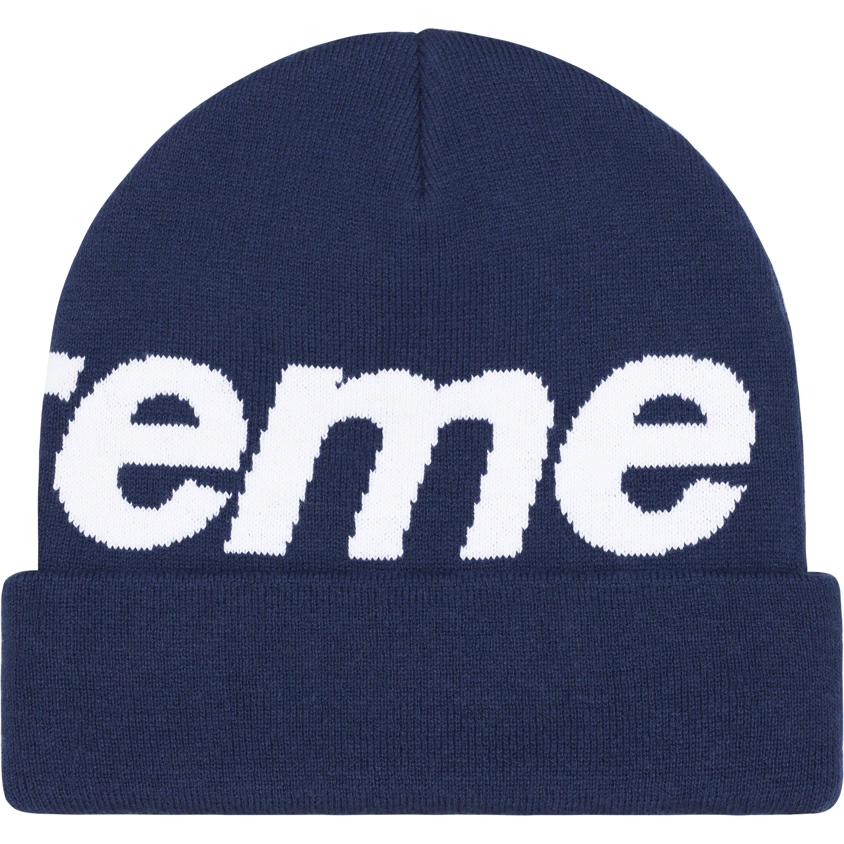 SUPREME 23FW BIG LOGO BEANIE - Winter Warm Knit Hat for Men & Women - Fashionable Streetwear Accessory for Cold Weather, Outdoor Activities, and Urban Style