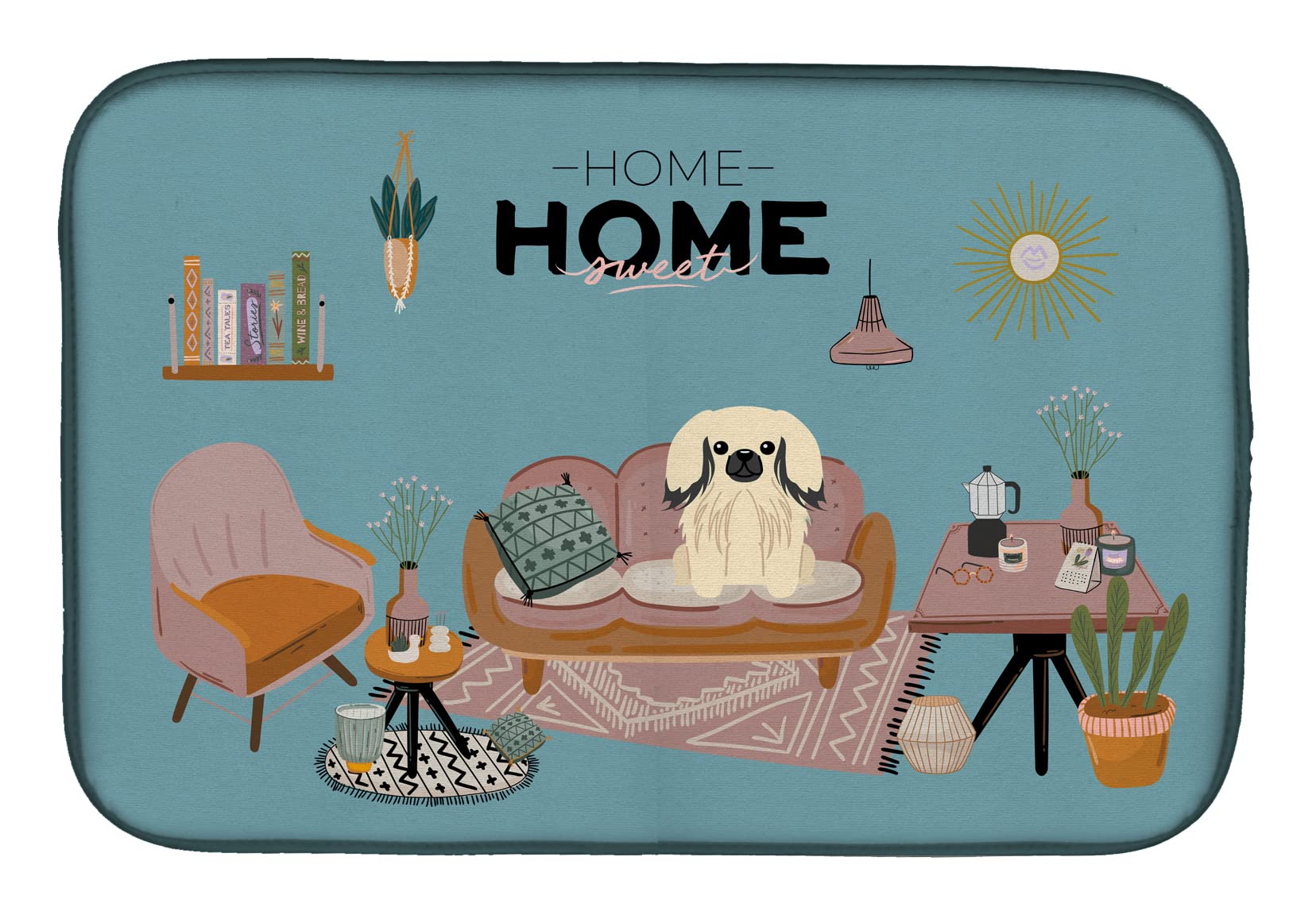 Absorbent Pekingese Dish Drying Mat 14x21
