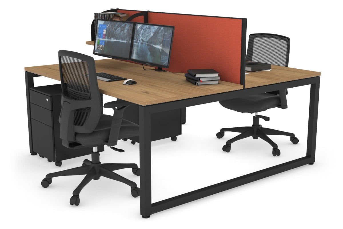Quadro Loop Legs 2 Person Office Workstation - 1600L x 800W with Cable Management - Modern Shared Desk for Collaborative Workspaces & Home Offices