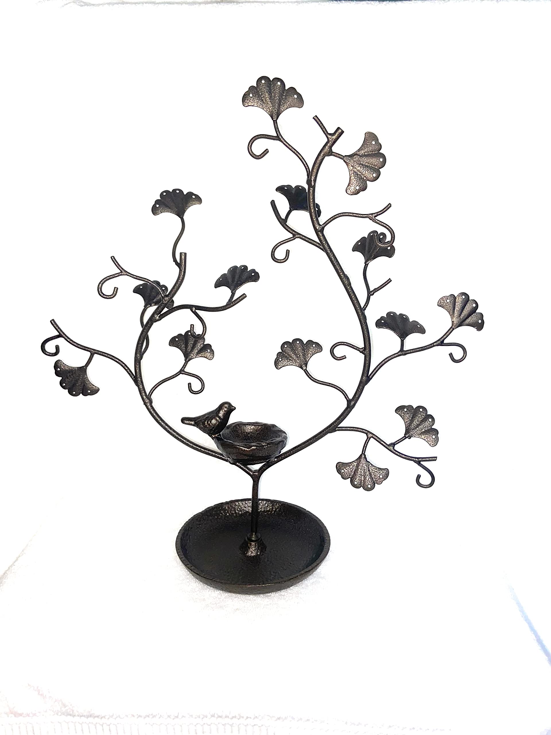 Bird and Twig Jewelry Tree Stand with Nest - Elegant Jewelry Organizer for Necklaces, Rings & Earrings - Perfect for Bedroom Dresser, Vanity or Gift