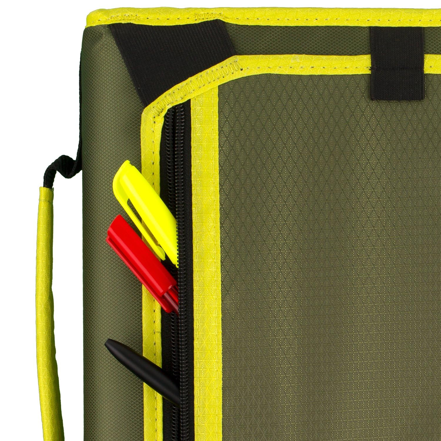 Premium 2 Inch 3-Ring Binder with Expansion Panel - 580 Sheet Capacity, Five Star Zipper Binder for School & Office - Durable Olive/Citrus Design (290520C) - Perfect for Organizing Notes, Documents & Presentations