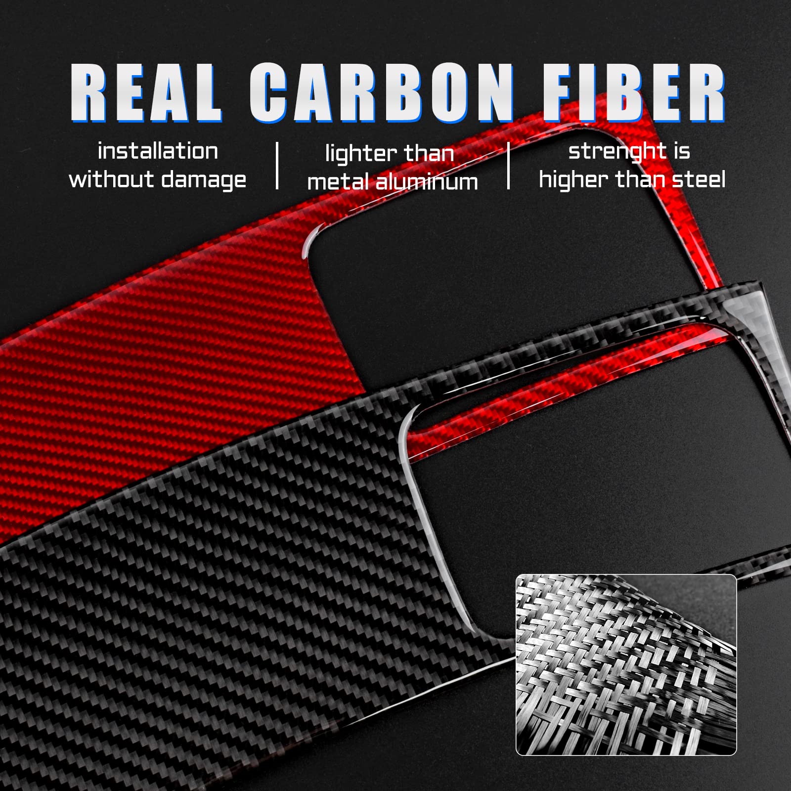 Carbon Fiber Dashboard Cover & Air Vent Sticker for Subaru Forester 2009-2012 | Red Interior Trim Accessories | Car Copilot Upgrade for Enhanced Driving Experience