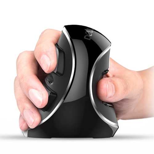 Delux M618 PLUS Wireless Vertical Ergonomic Mouse - 1600DPI, 6 Buttons for Comfortable Computing - Perfect for Office Work, Graphic Design & Long-Term PC Use