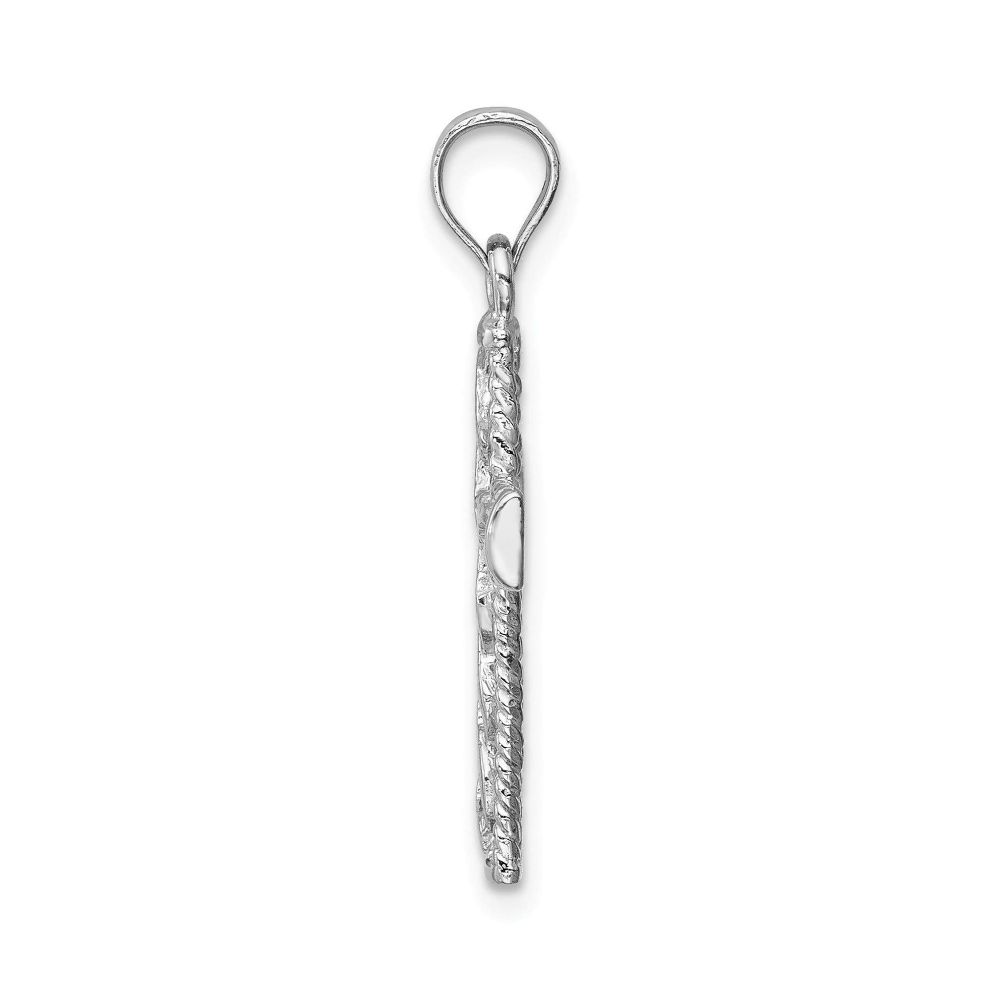14K White Gold Polished Braided Cross Pendant Necklace for Women - Elegant Religious Jewelry Gift for Baptism, Confirmation & Everyday Wear