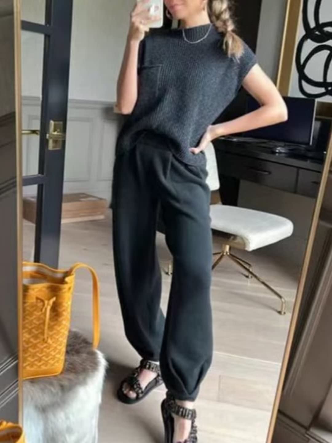 Women's Casual 2 Piece Outfit - Soft Knit Pullover Sweater & High Waisted Lounge Pants Set | Cozy Winter Tracksuit for Home, Travel & Everyday Wear
