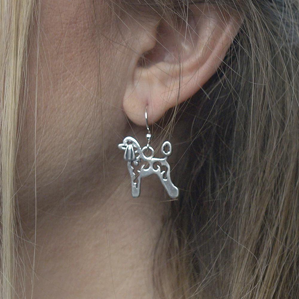 Sterling Silver Poodle Earrings with Lamb Trim - Elegant Jewelry Gift for Dog Lovers | Perfect for Pet Lovers, Birthday Gifts & Special Occasions