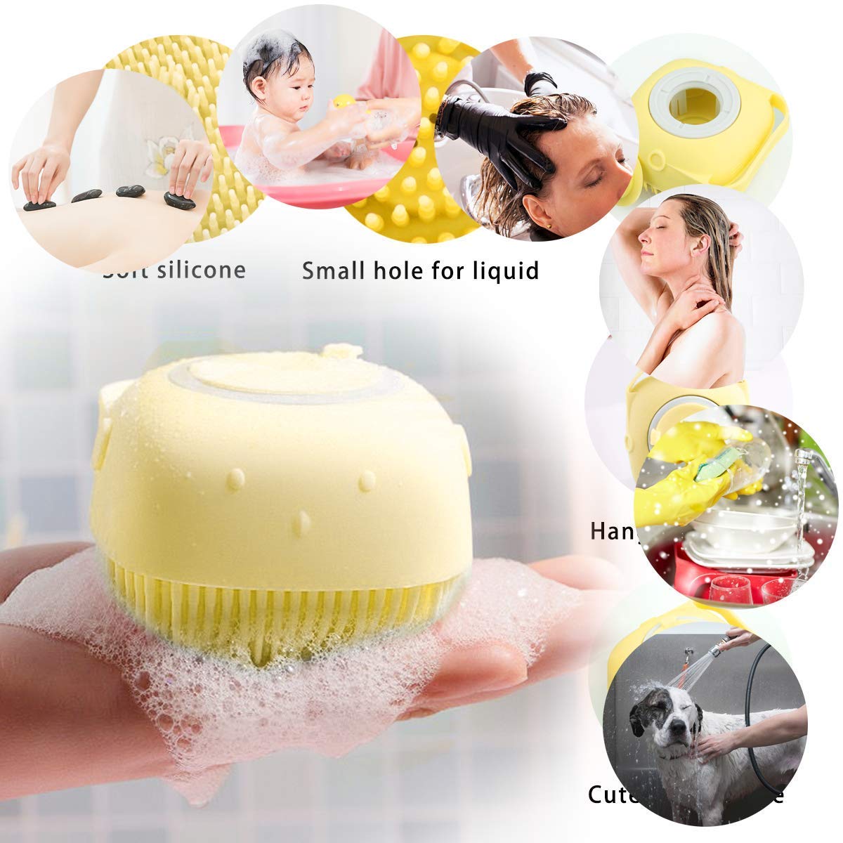 DIPANYA SHOPPE Silicone Exfoliating Body Scrubber & Loofah Brush for Shower - Deep Cleaning Massage Bath Brush with Soap Dispenser - Perfect for Exfoliating Skin, Removing Dead Cells & Relaxing Muscles in Bath or Shower