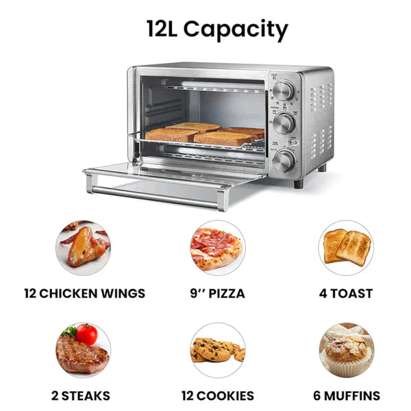 Comfee CFO BG12(SS) 4-Slice Stainless Steel Toaster - Perfect for Breakfast, Brunch & Quick Snacks at Home or Office