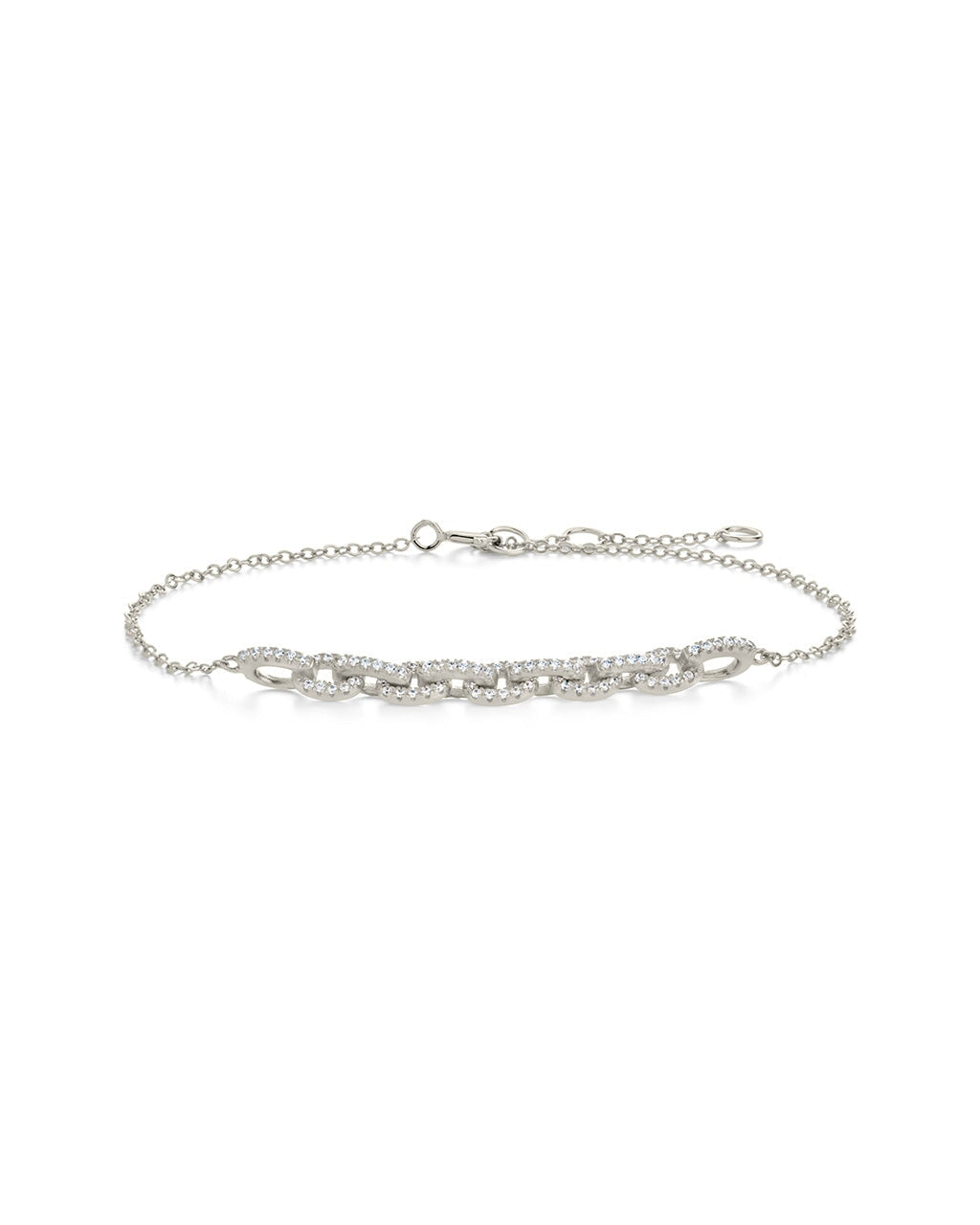 Harley CZ Interlocking Chain Bracelet for Women - Stainless Steel Adjustable Link Bracelet Jewelry Gift for Her - Perfect for Casual Wear, Parties & Special Occasions