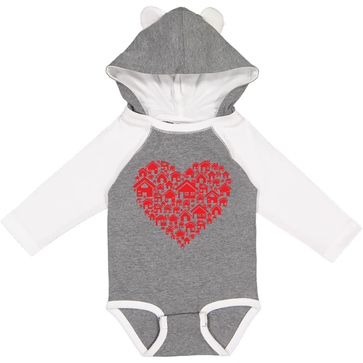 Inktastic Home Is Where the Heart Is Long Sleeve Baby Bodysuit - Soft & Comfortable for Newborns, Infants - Perfect for Family Photos, Holidays & Everyday Wear