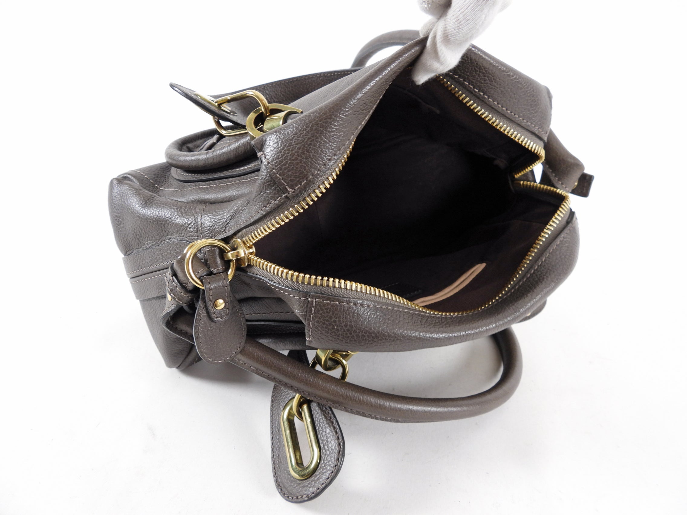 Chloe Paraty Small Taupe Rock Two-Way Handbag - Luxury Leather Shoulder Bag & Crossbody Purse for Women | Perfect for Work, Travel & Everyday Use