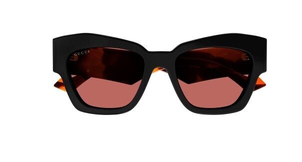 Gucci GG 1422S 005 Black Havana/Orange Cat Eye Women's Sunglasses - Stylish UV Protection for Fashion & Outdoor Activities