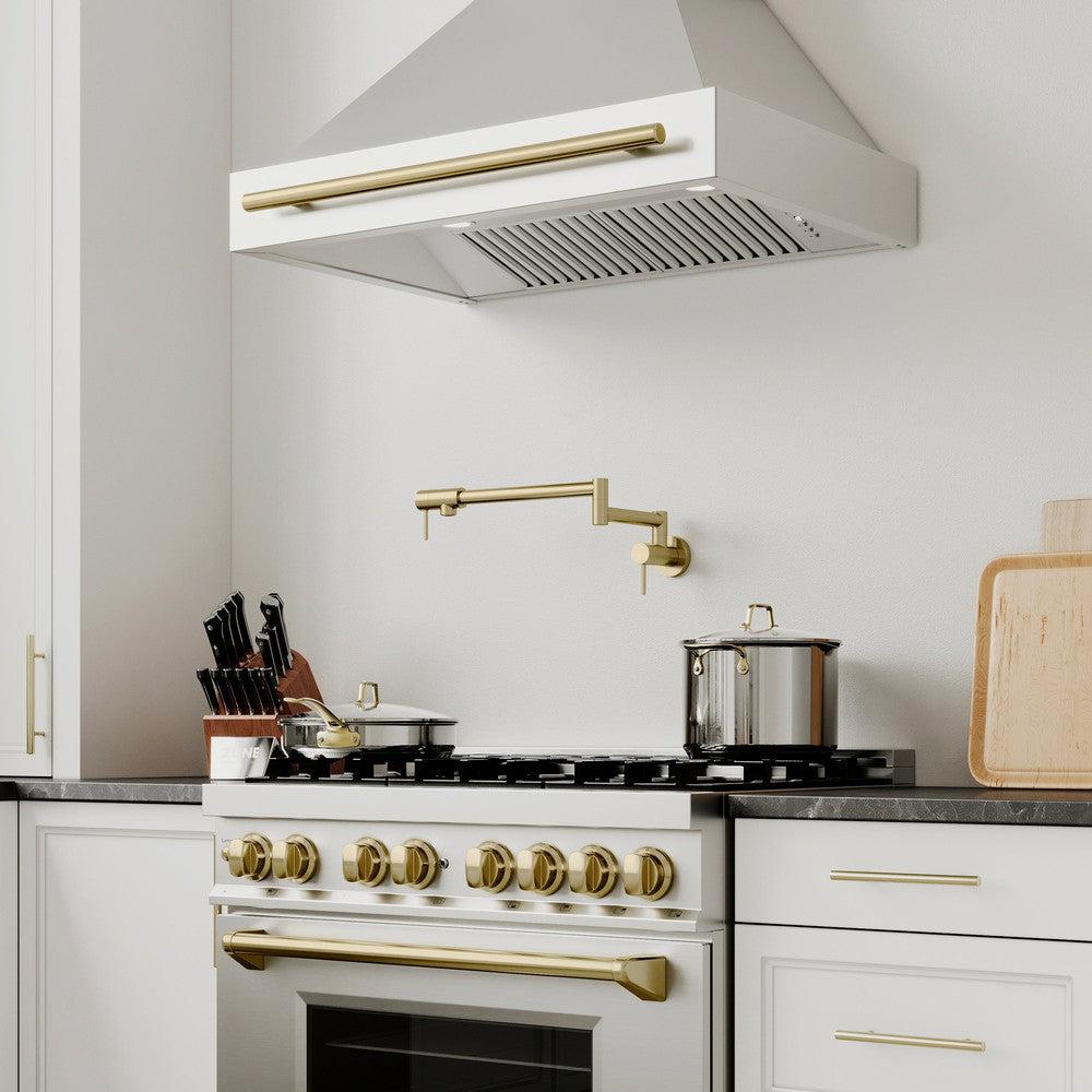 ZLINE Autograph Edition 36 Inch Stainless Steel Range Hood with Stainless Steel Shell & Handle (8654STZ 36) - Professional Kitchen Ventilation for Home Chefs & Modern Kitchens