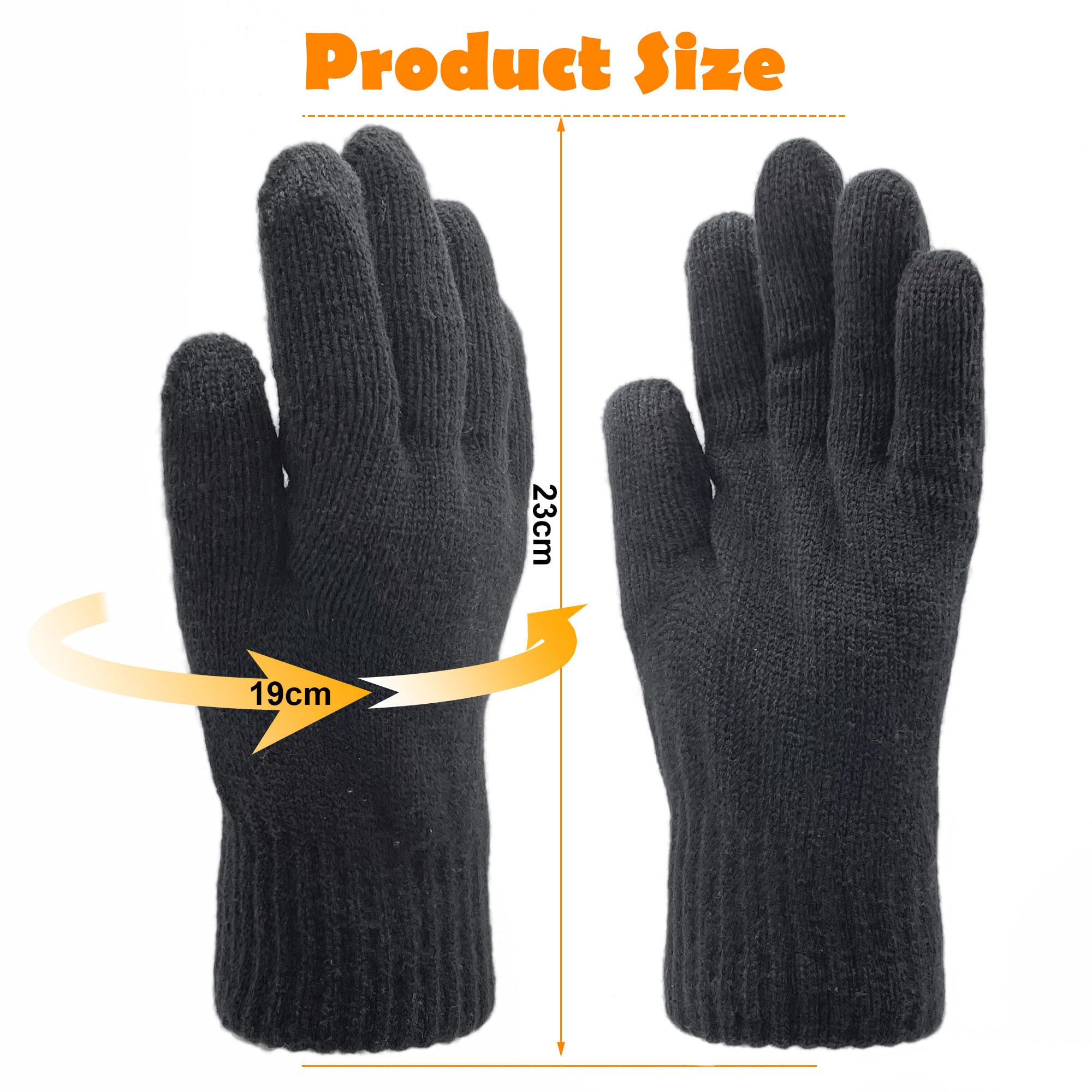 Thermal Touchscreen Winter Gloves for Men & Women - Soft Fleece Lined Knit Gloves for Cold Weather - Perfect for Skiing, Hiking & Outdoor Activities