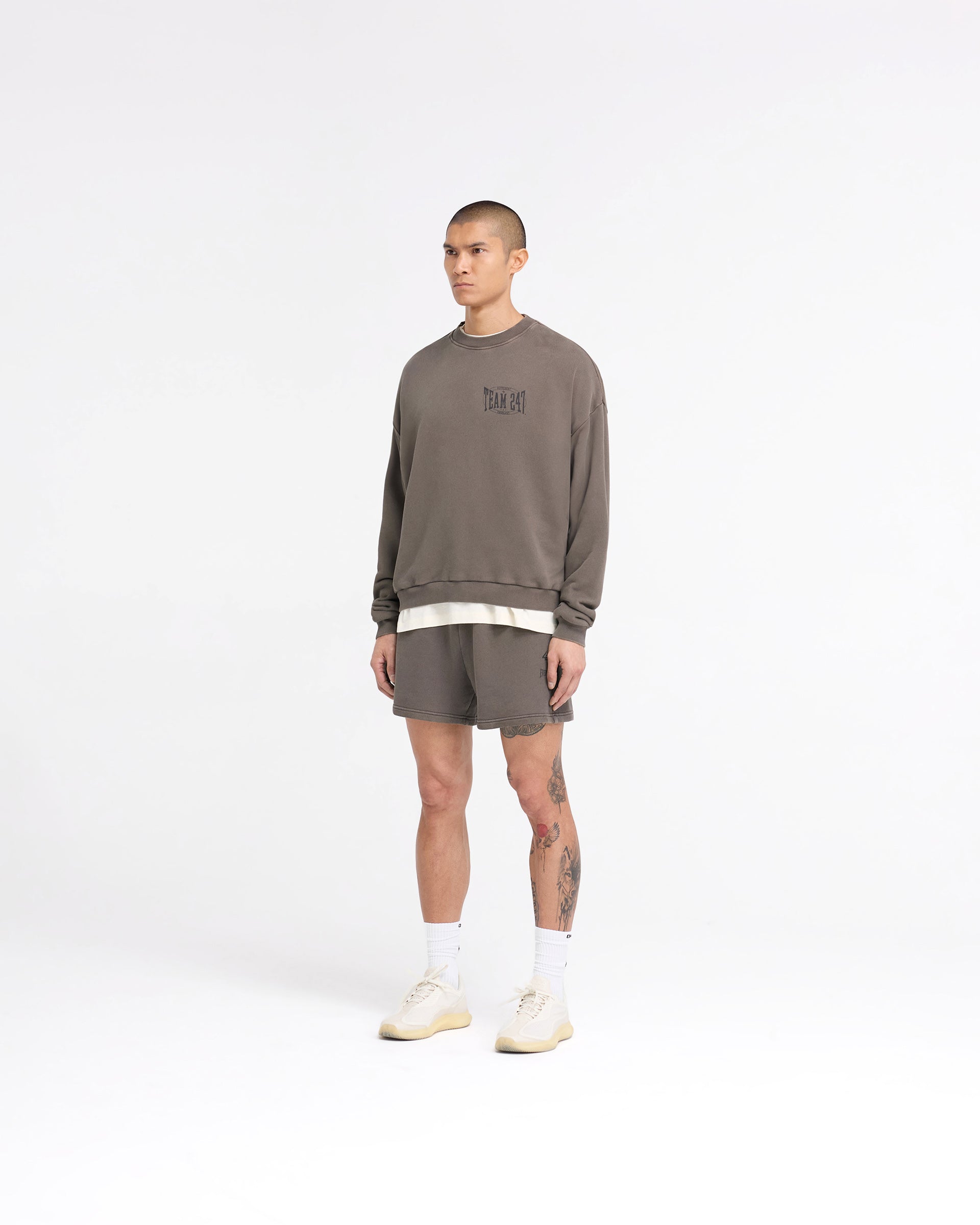 Everlast Training Camp Boxy Sweater - Washed Brown | 247 X | Comfortable & Stylish Workout Hoodie for Gym, Running & Casual Wear