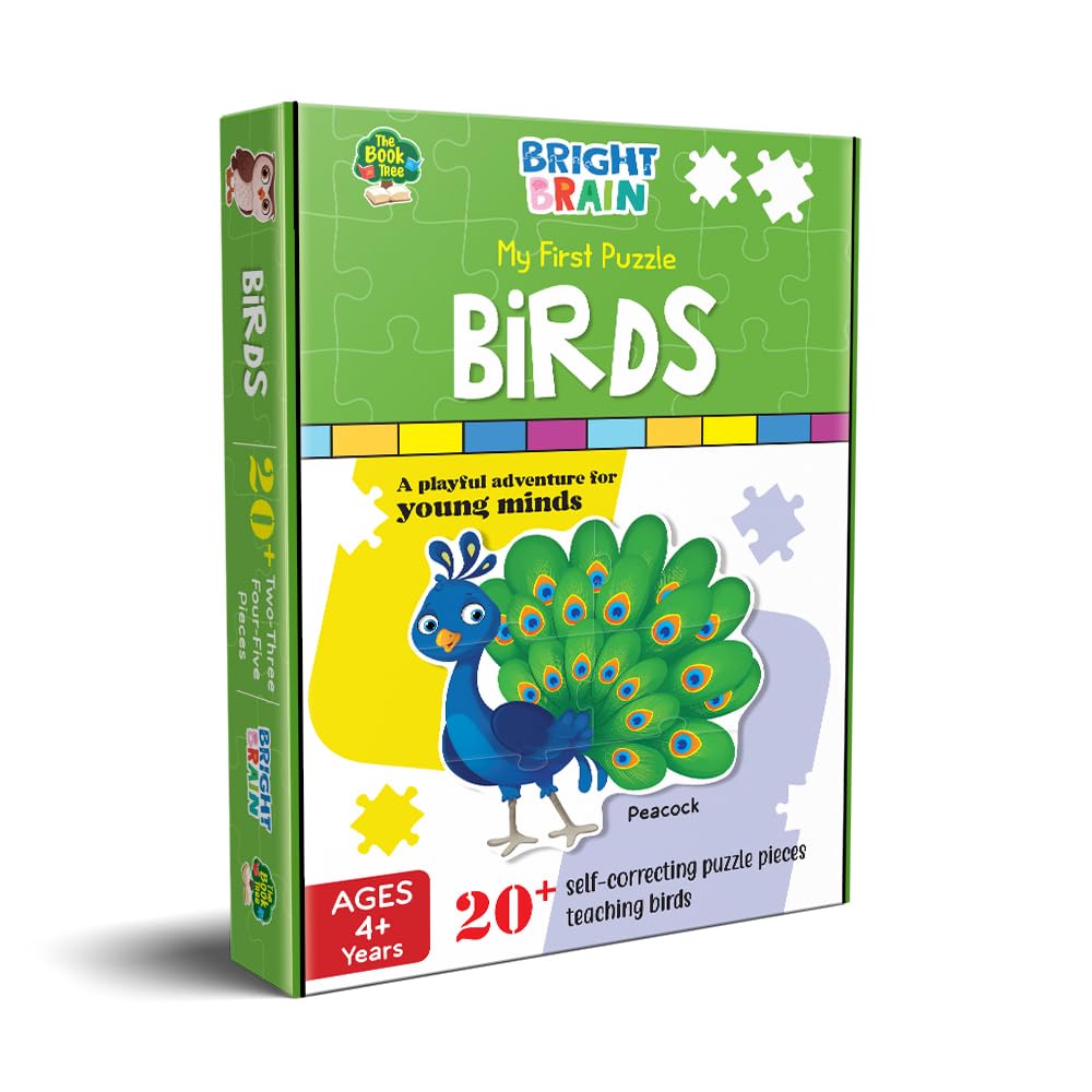 Majestic Book Club 20+ Piece Jigsaw Puzzle - The Book Tree Birds Educational Toy for Preschoolers Ages 3-6 | Learn Different Bird Species | Perfect Gift for Toddlers & Kindergarten Classroom Activities