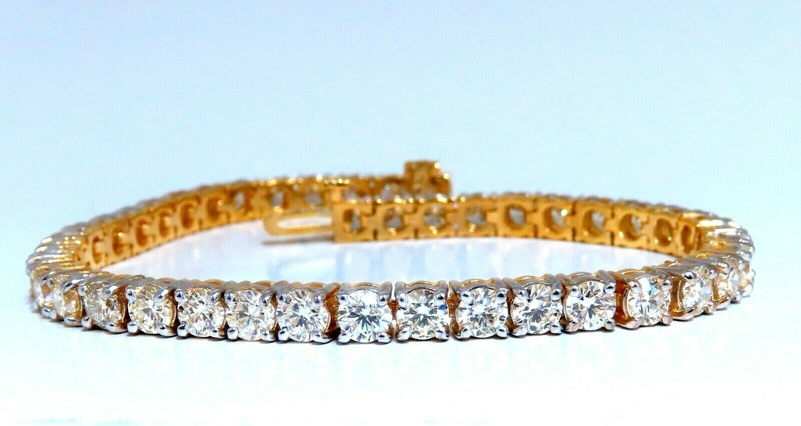 8.35ct Natural Round Brilliant Diamond Tennis Bracelet in 14K White Gold - Elegant Jewelry for Women, Perfect for Weddings, Anniversaries & Special Occasions