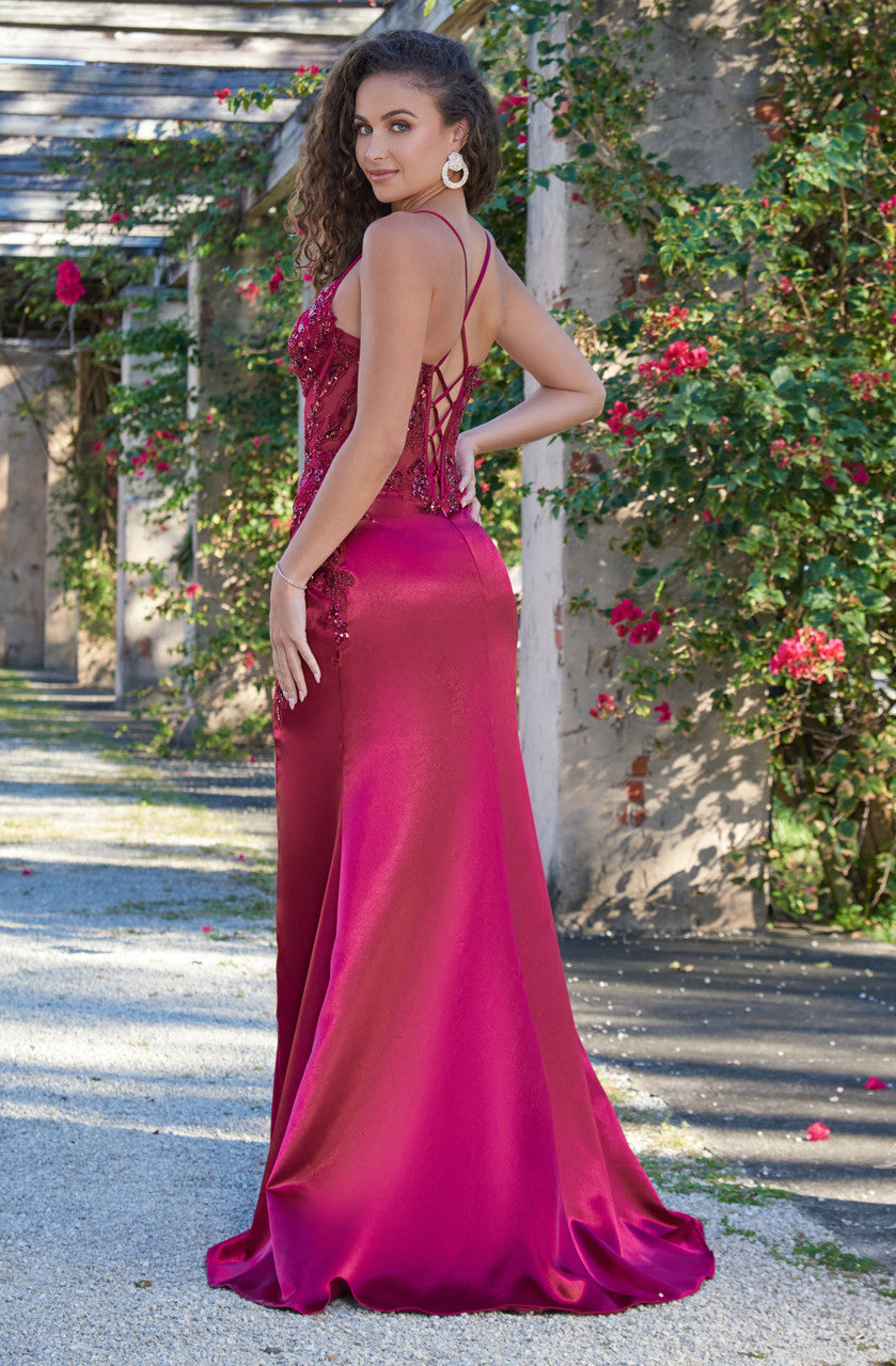 Elegant Burgundy Ivy Gown - Women's Formal Evening Dress for Prom, Wedding & Special Occasions