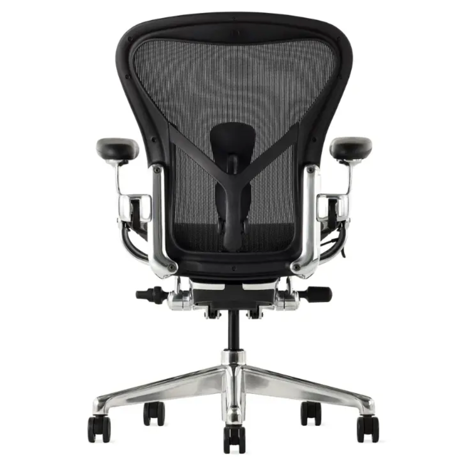 Herman Miller Aeron Chair Remastered - Ergonomic Office Chair with Onyx Frame & Polished Base - Perfect for Home Office, Gaming & Workspaces