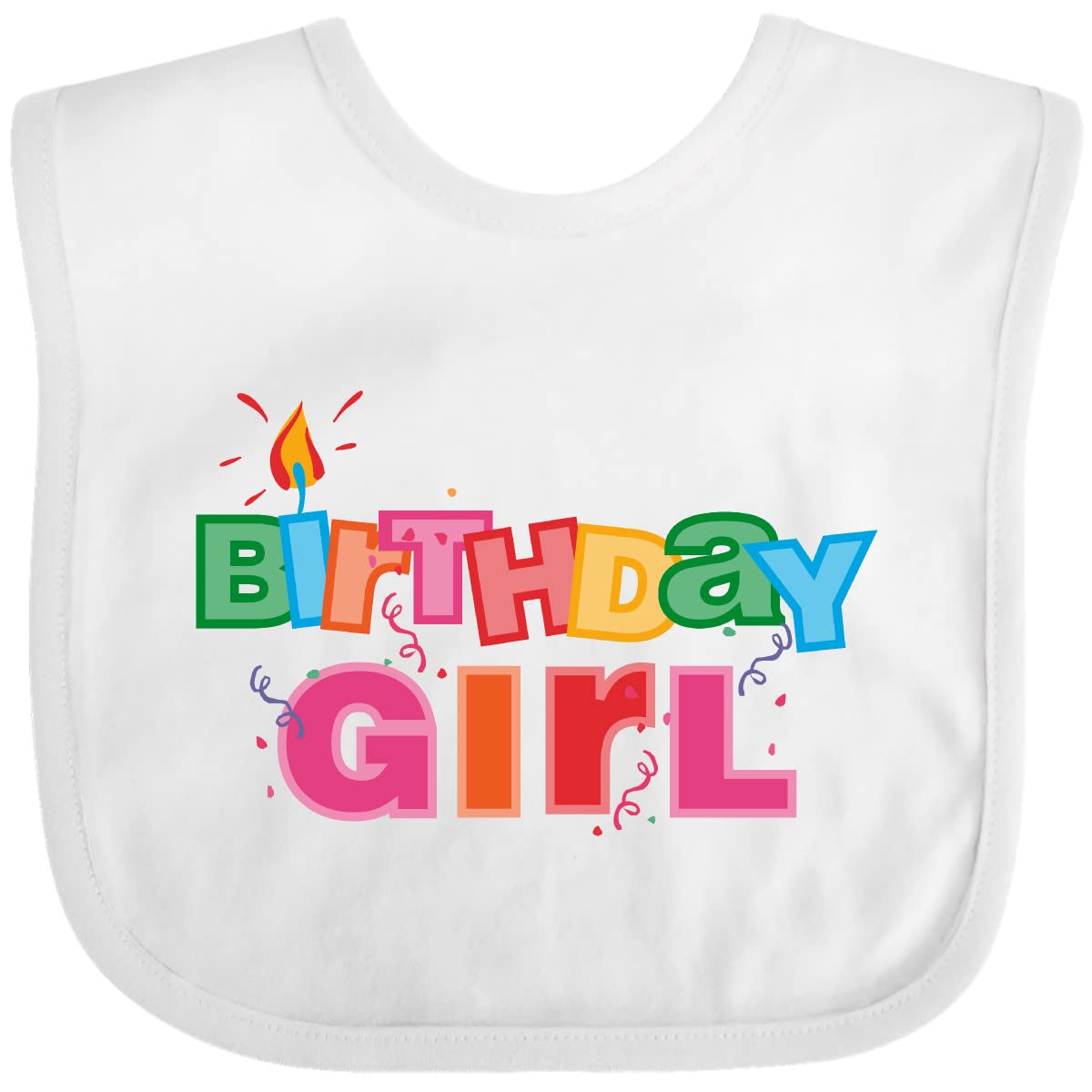 Inktastic Birthday Girl Letters Baby Bib - Cute & Soft Cotton Bib for Infants & Toddlers - Perfect for Birthday Parties, Photo Shoots & Everyday Use