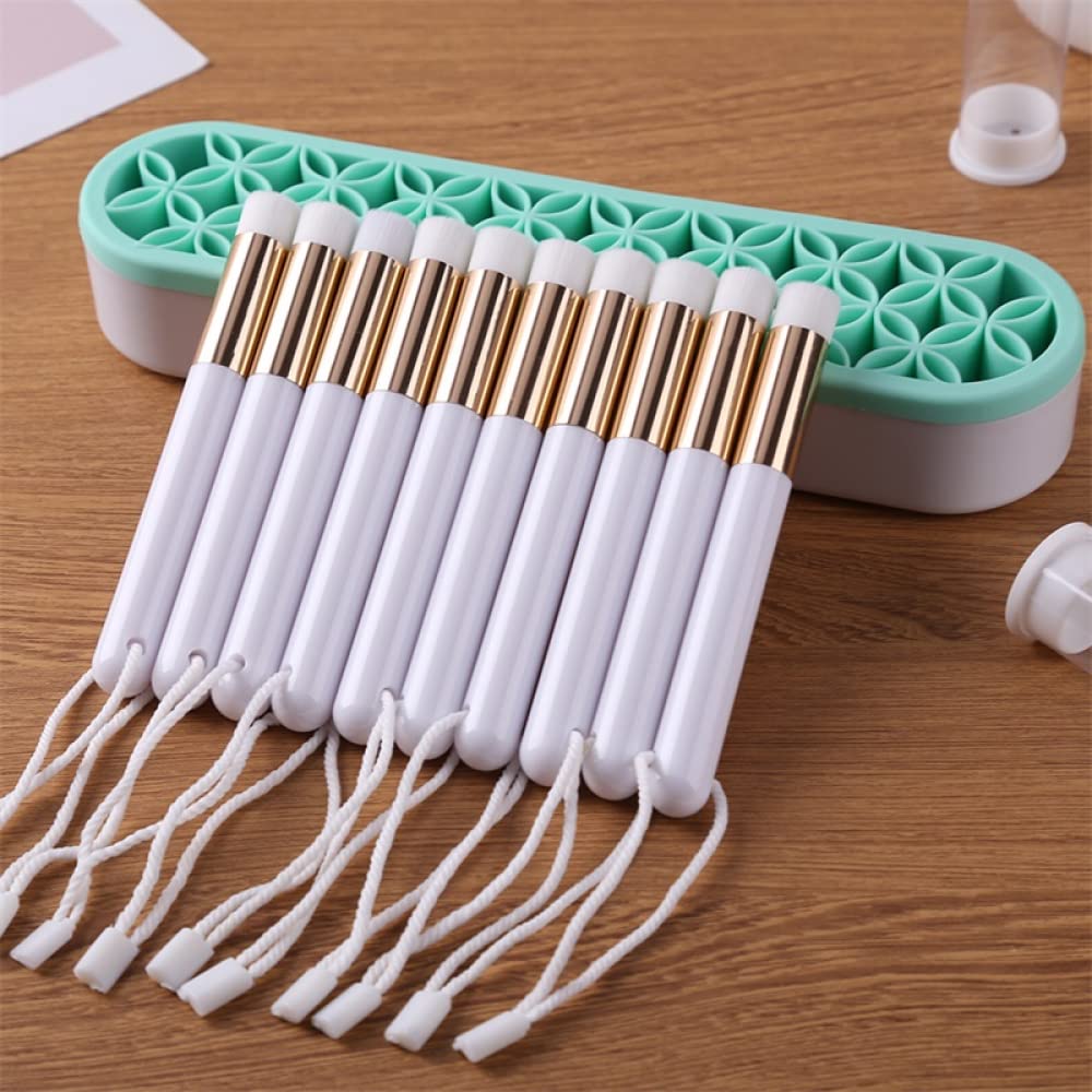 10 Pack Ink Blending Brushes for Card Making, Crafting & Painting - Artist Blender Brush Set for Paper Crafts, Stamping & Makeup Application - Perfect for DIY Projects, Scrapbooking & Watercolor Techniques