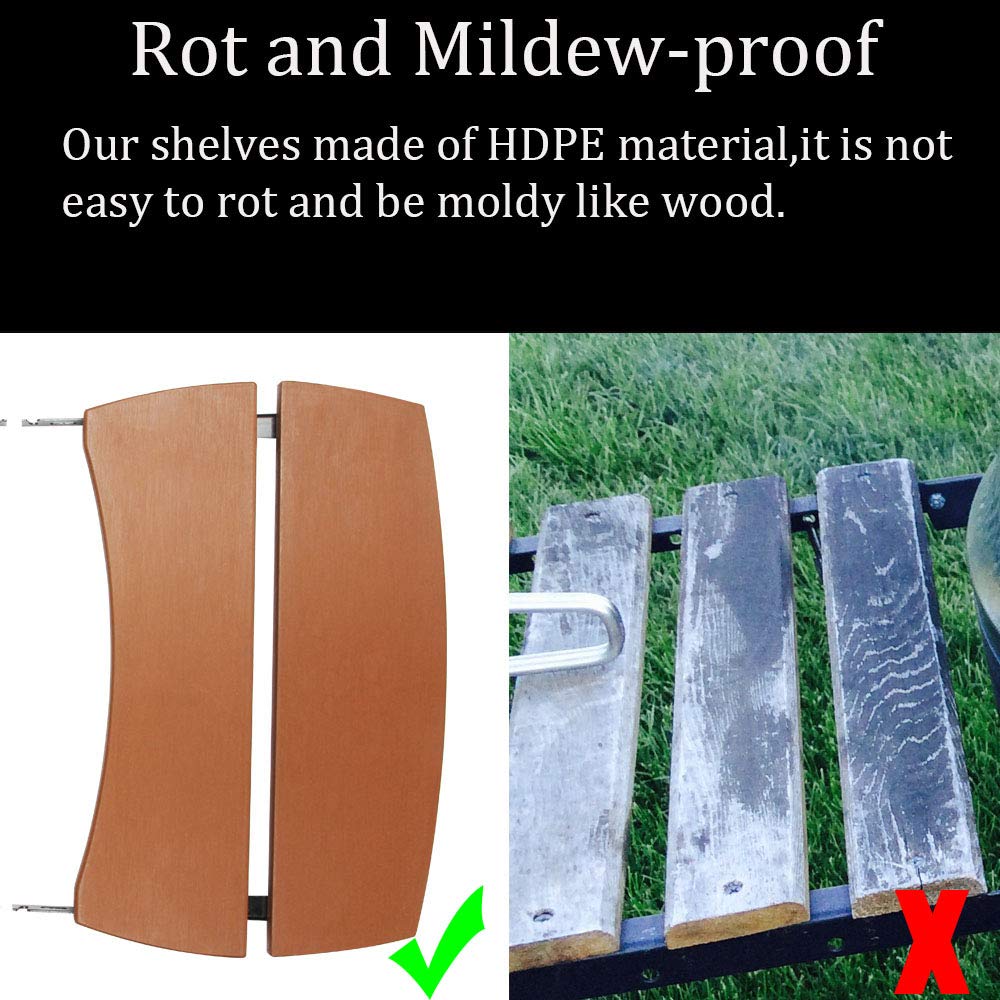 Dracarys HDPE Folding Side Shelves for Large Big Green Egg - Set of 2 | Replacement Grill Accessories | Perfect for Outdoor BBQ, Smoking & Grilling | Weather-Resistant & Durable