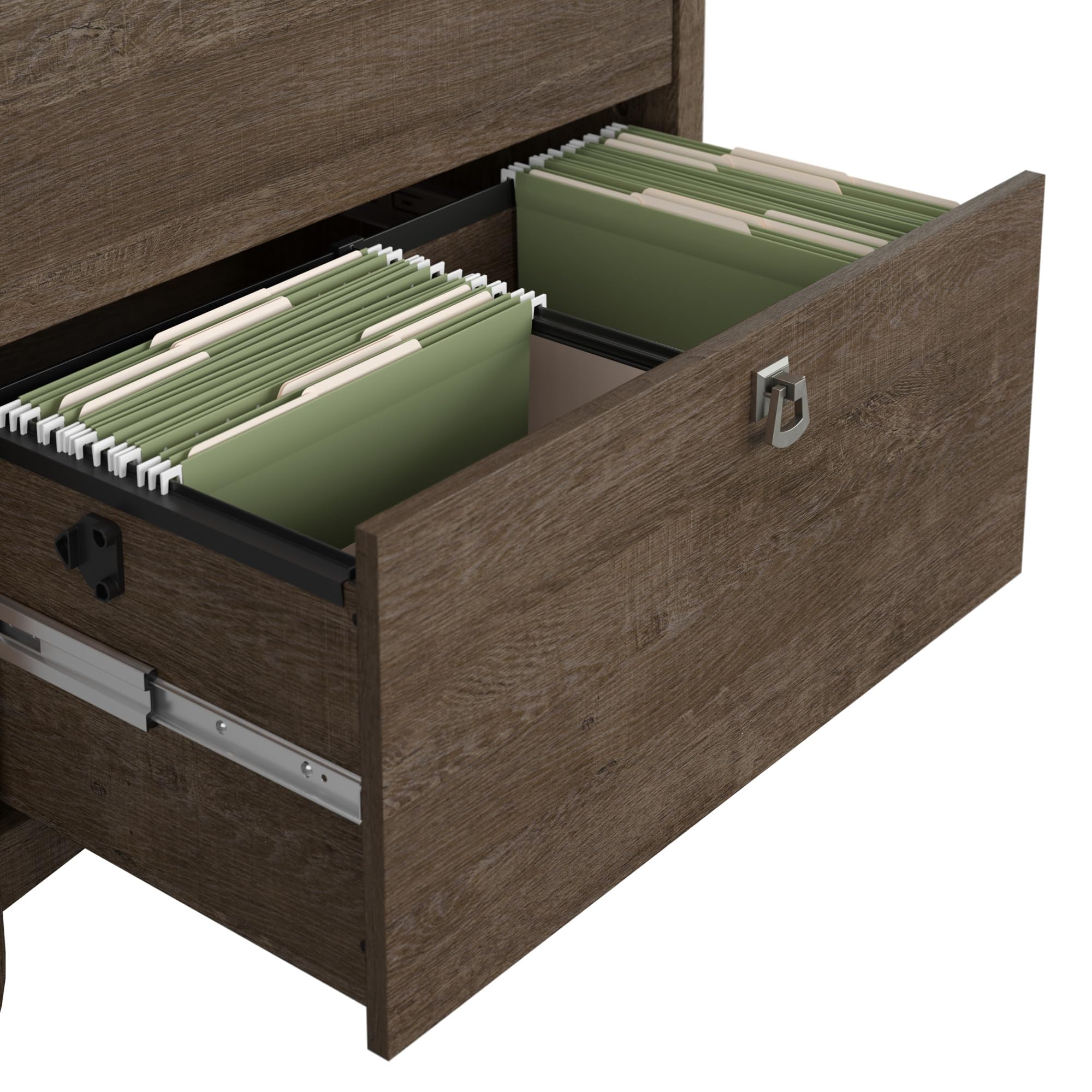 Bush Furniture Salinas 2-Drawer Lateral File Cabinet in Ash Brown - Office Storage Solution for Home & Business Organization