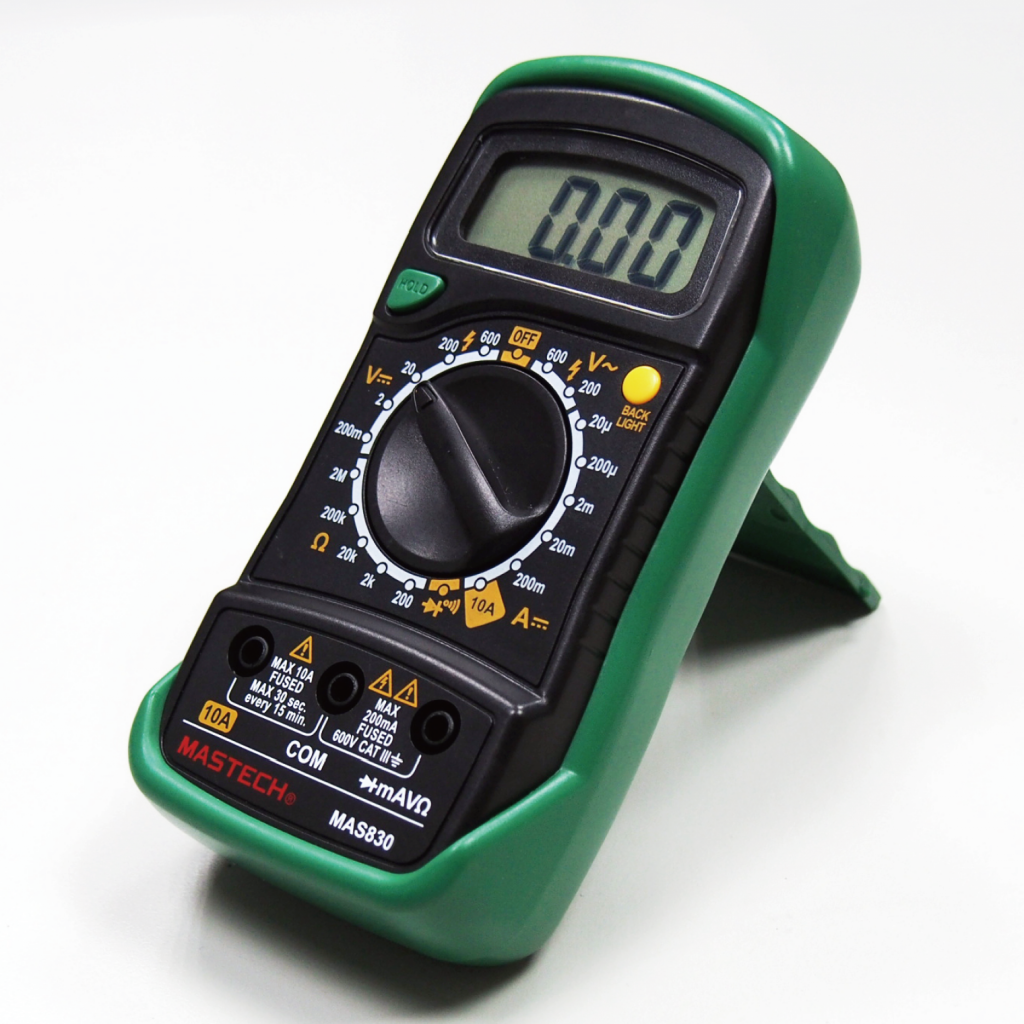 MAS830 Digital Multimeter - Auto-Ranging True RMS Multimeter with Backlit LCD, Diode & Continuity Test - Perfect for Electricians, DIY Home Repairs & Automotive Electrical Testing